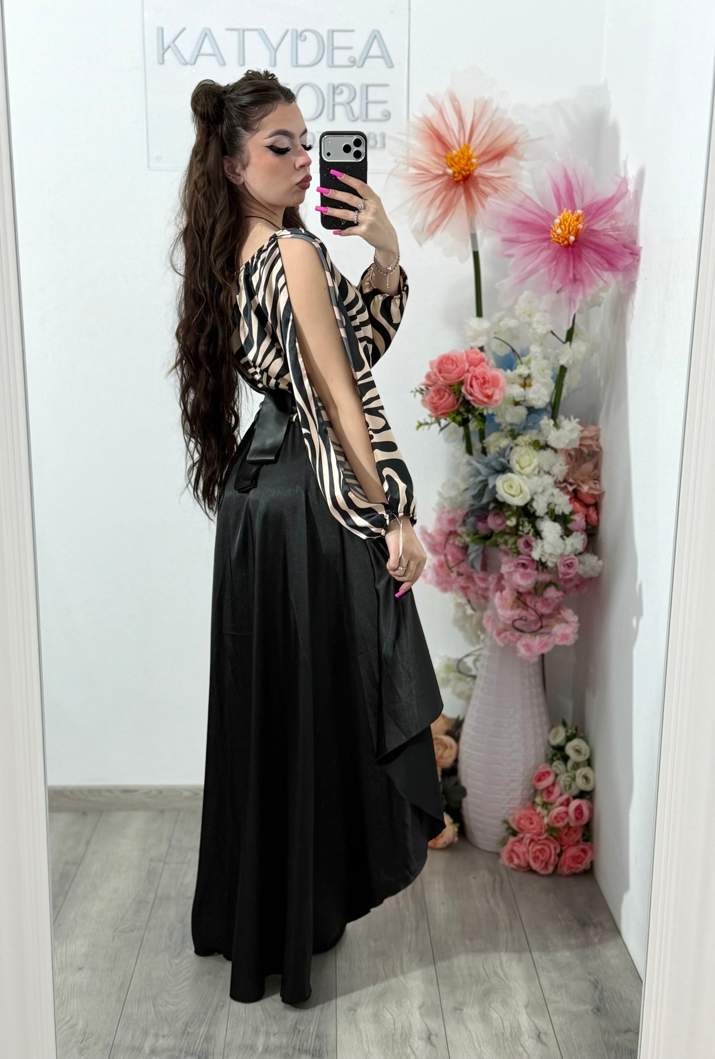 Rochie din satin tip rândunică ELLA
