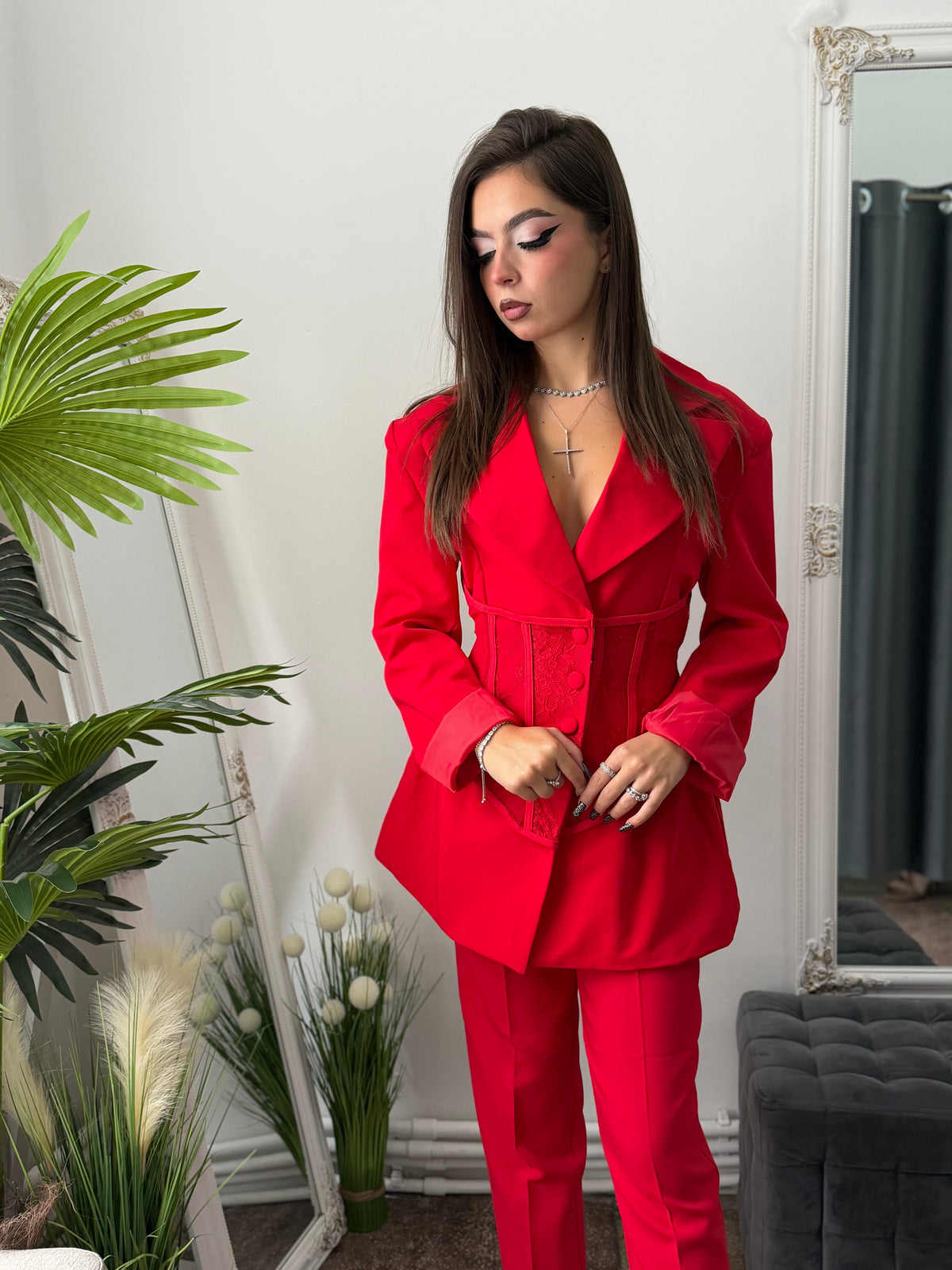 Sacou cu corset roșu PRINCESS