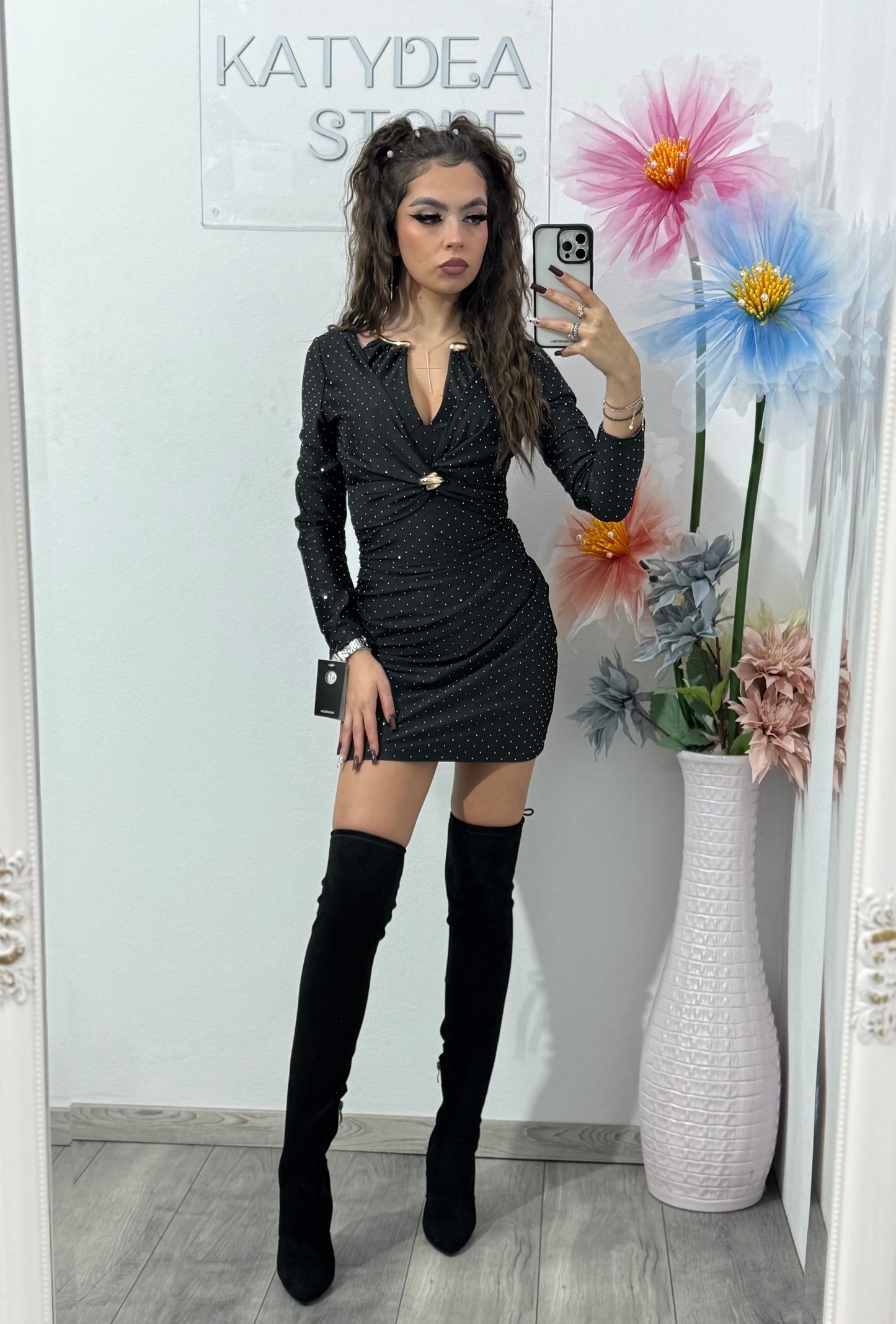Rochie cu cristale ștanțate Bella