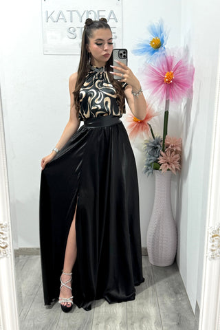 Rochie din satin beige Florence