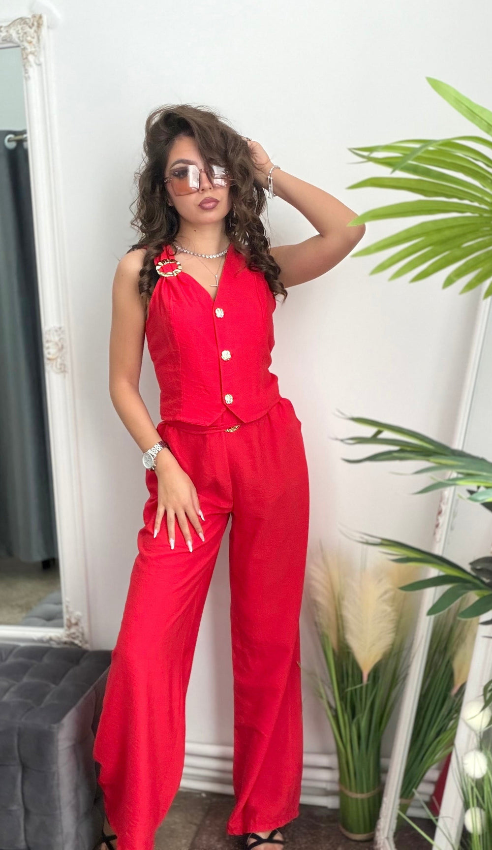 Compleu din in ELEGANCE rosu