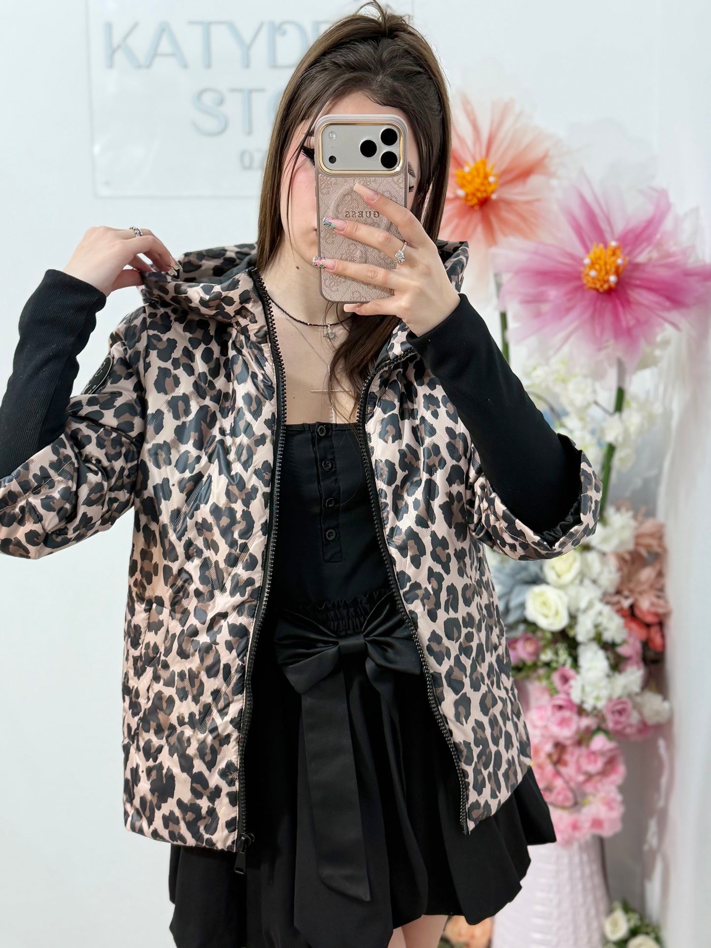 Geacă de primăvară cu imprimeu Animalprint ELENA