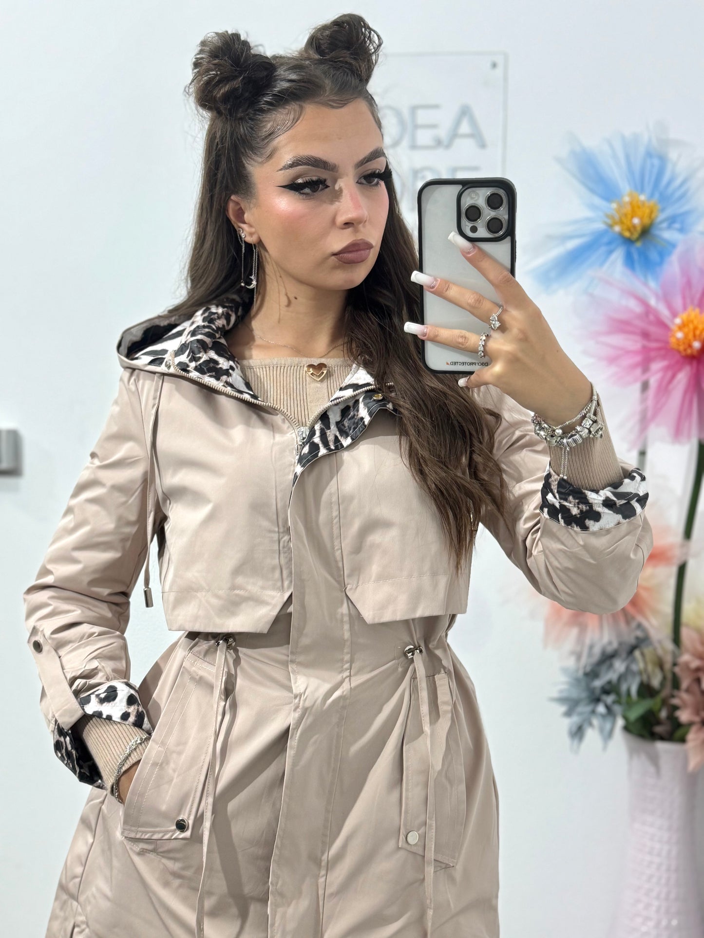 Trench din fâș cu Animalprint Alice
