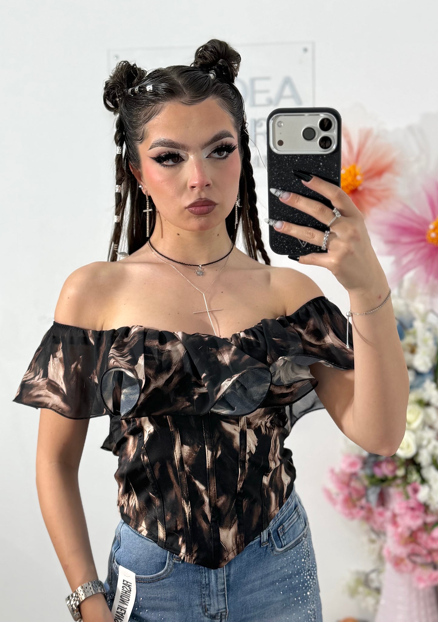 Top tip corset GIRLY negru
