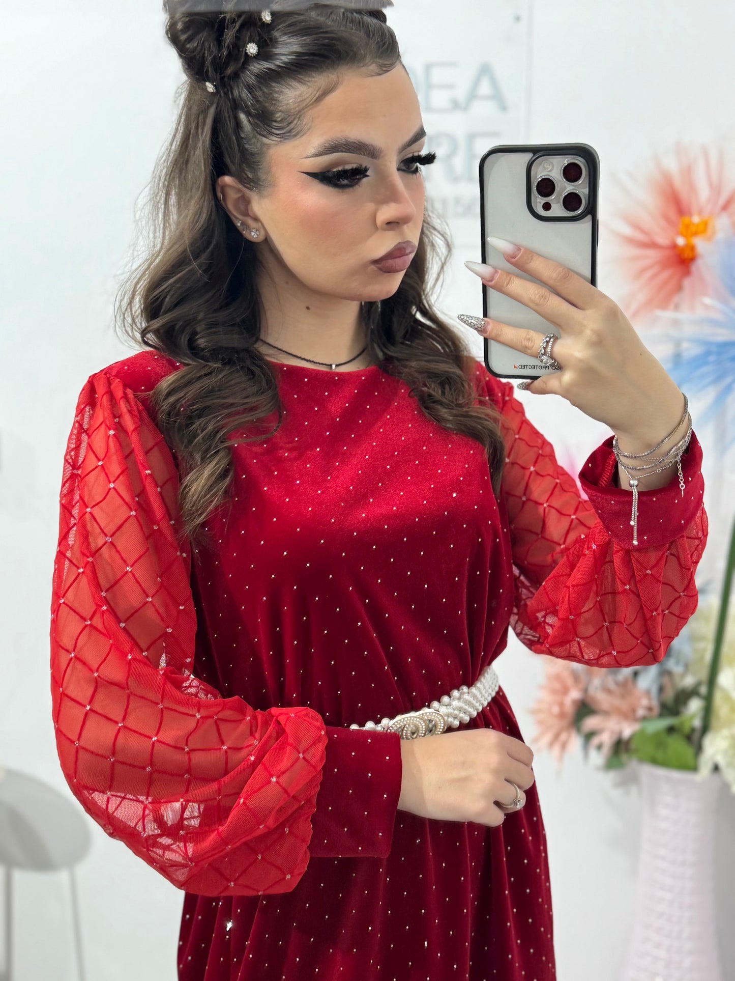 Rochie din catifea tip A SOFIA