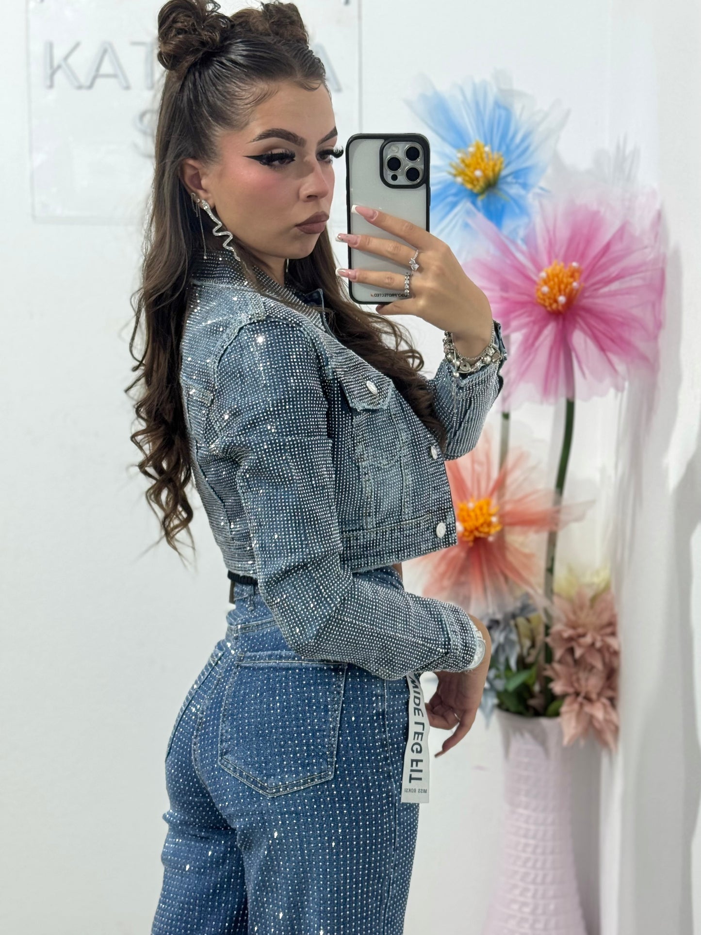 Blugi WideLeg full piatră Xonia
