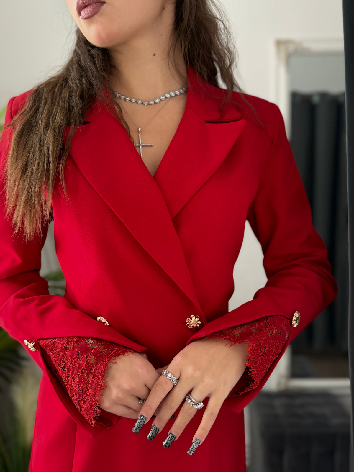 Rochie tip sacou roșie ALICE