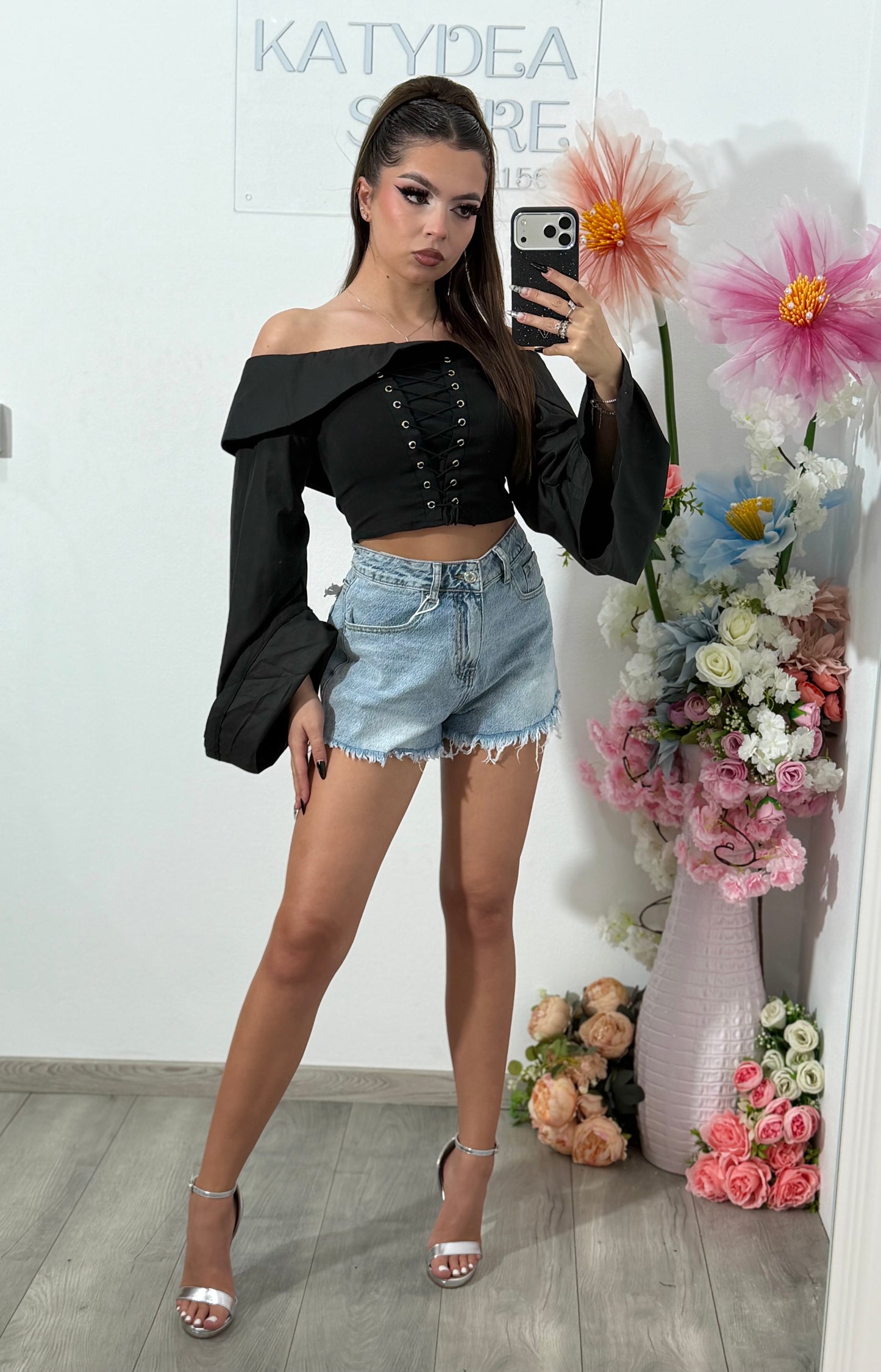 Pantaloni scurți din denim SILVER