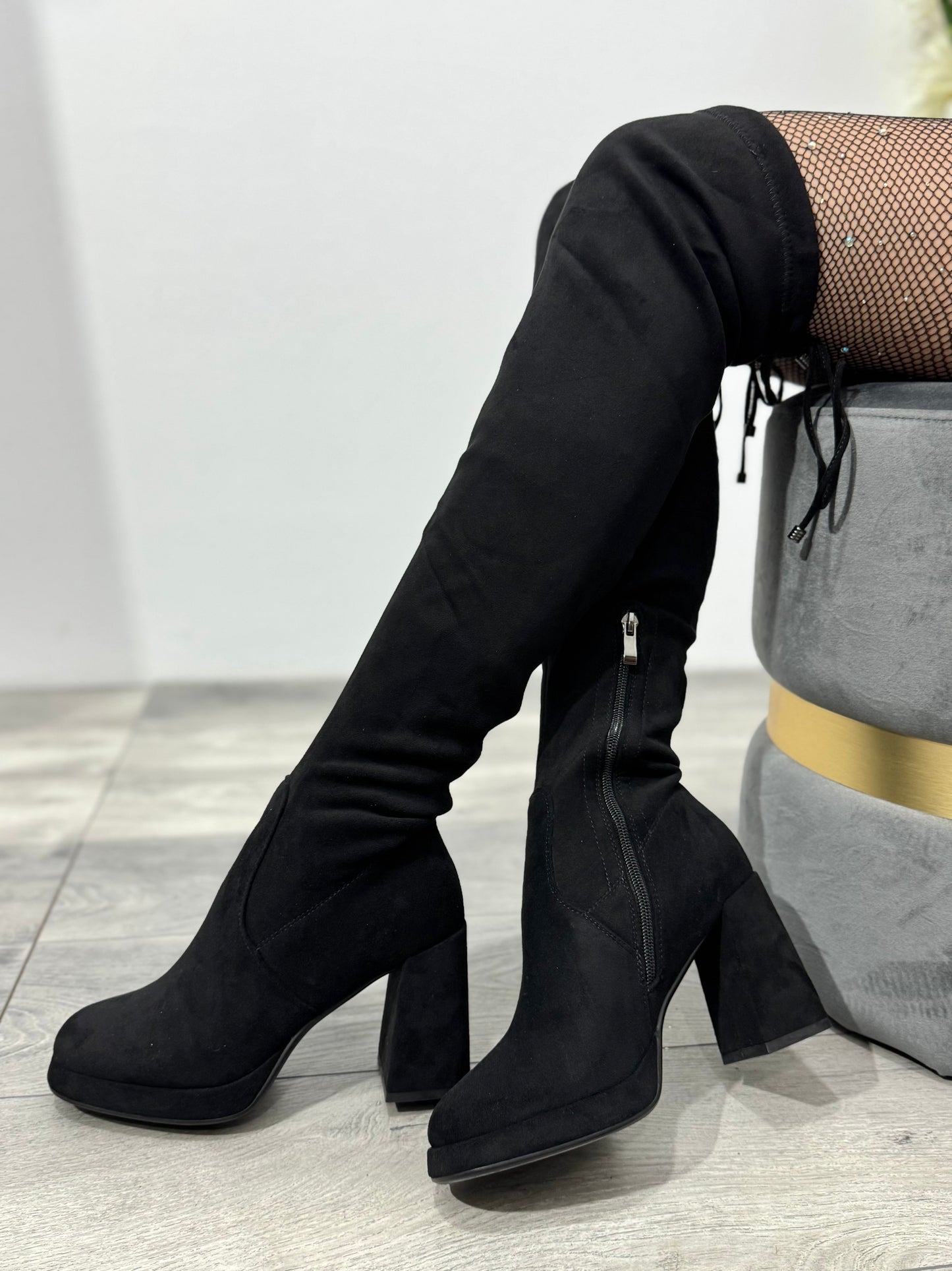 Cizme cu toc și platformă ELLA