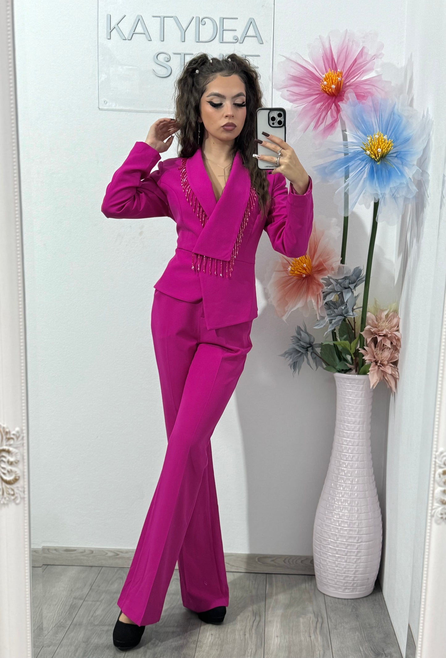 Costum elegant fucsia Ramona
