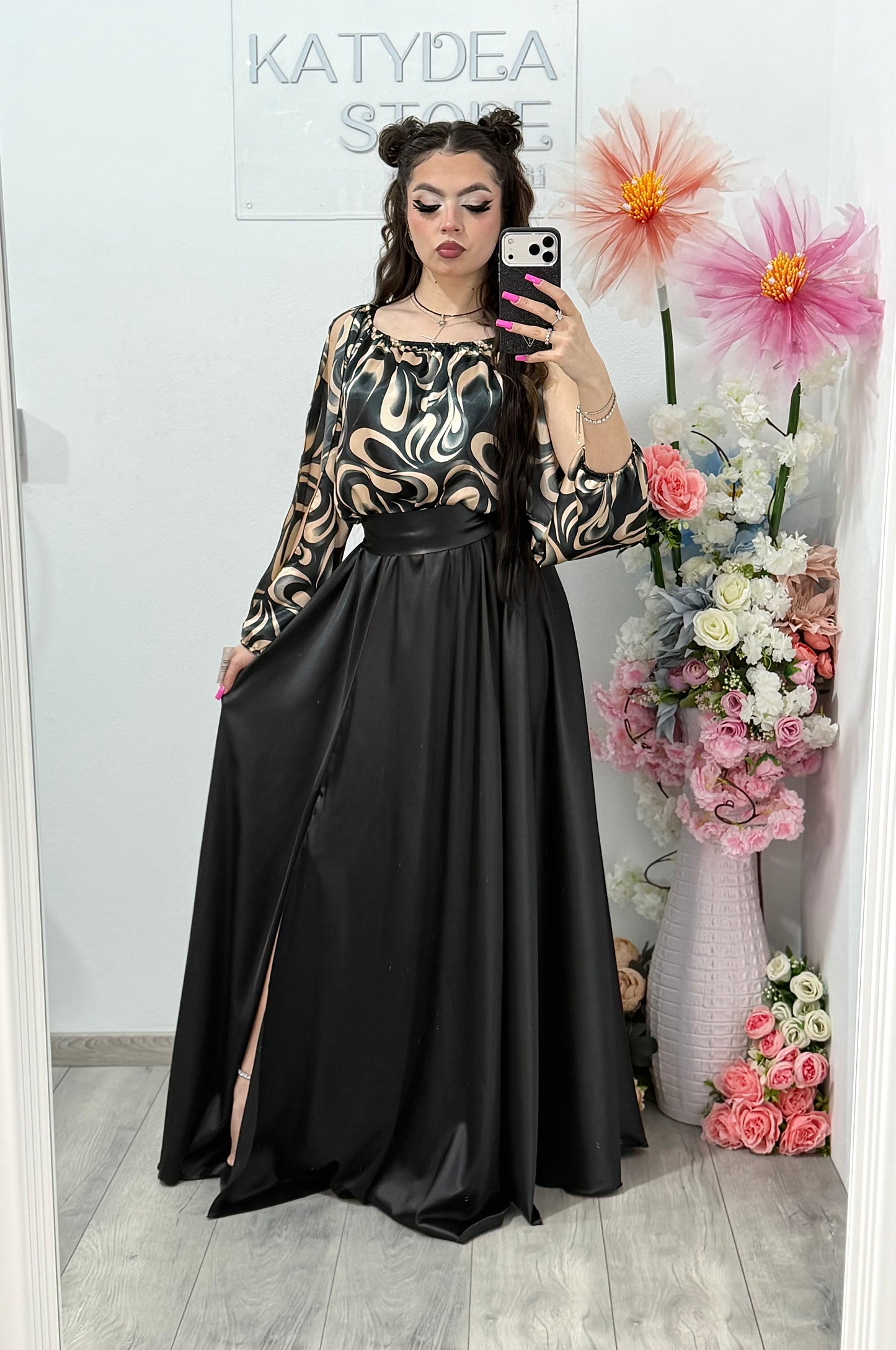 Rochie din satin lunga Helen