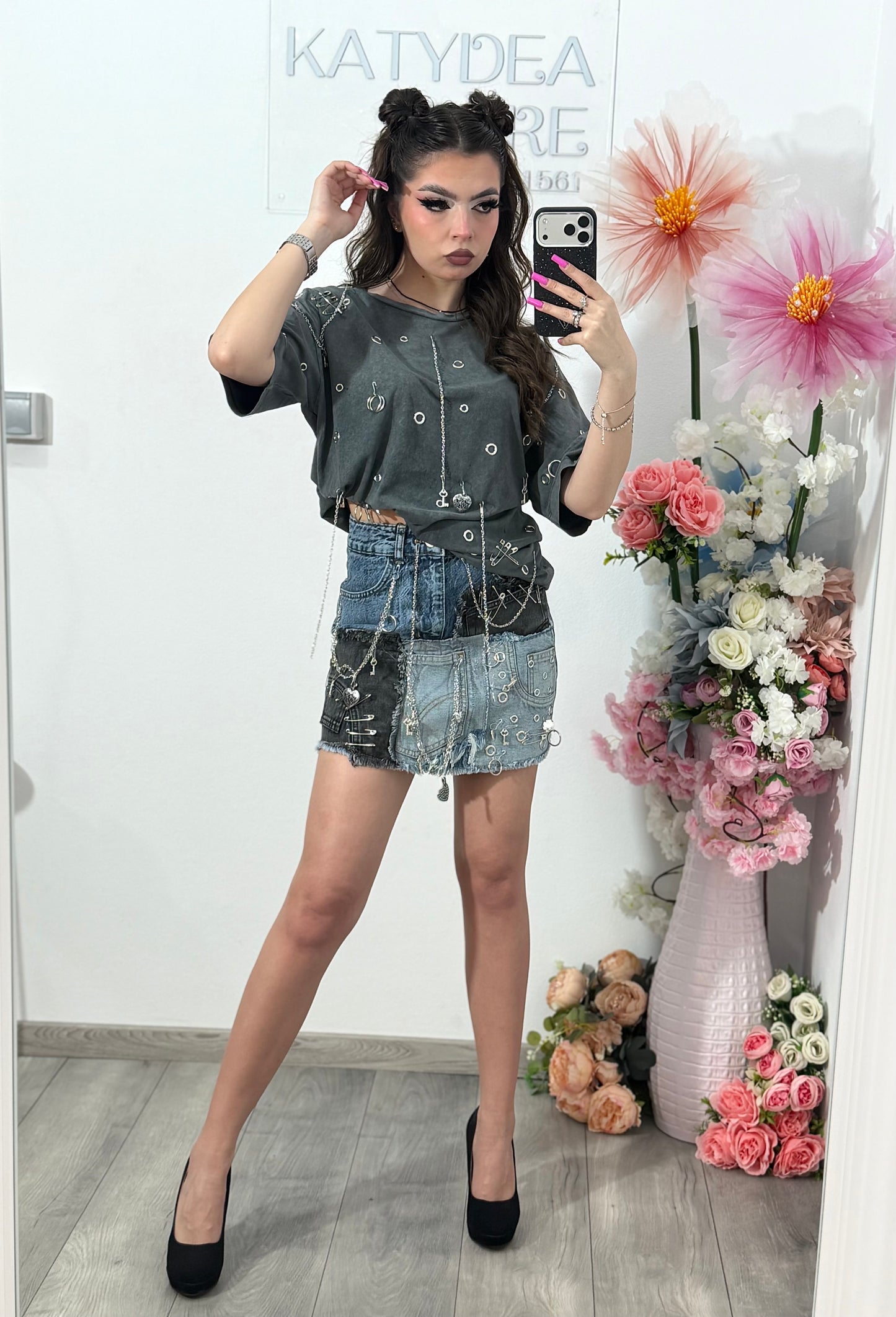 Tricou cu detalii argintii ALIS