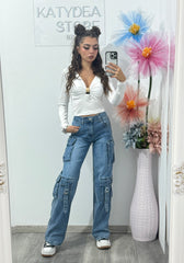Jeans WideLeg cu buzunare Denisa