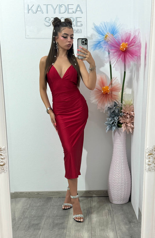 Rochie cu lanț roșie Katy