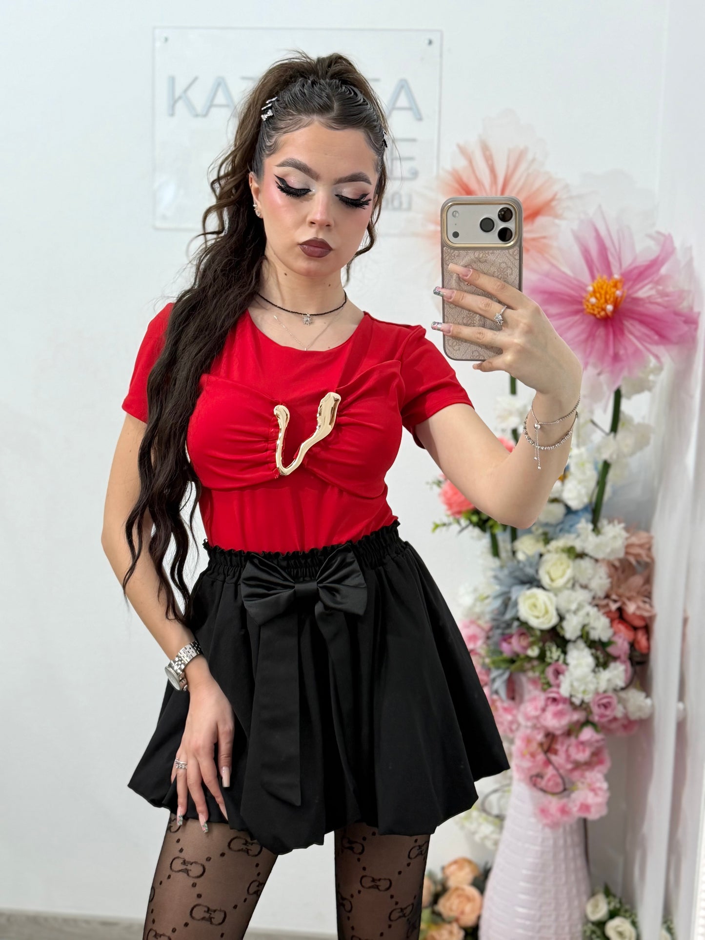 Body elegant cu accesoriu auriu DELIA