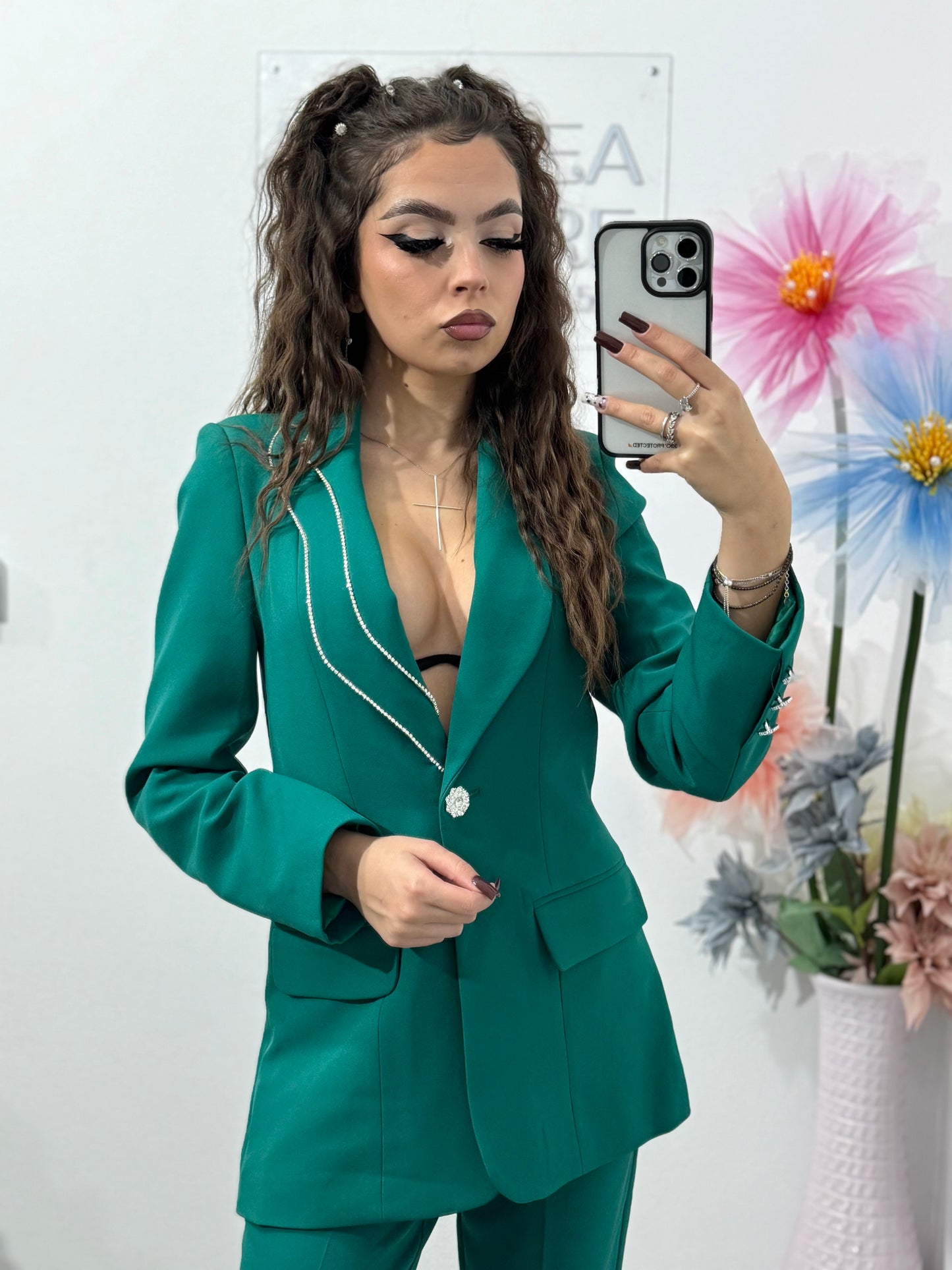 Costum elegant verde Janice