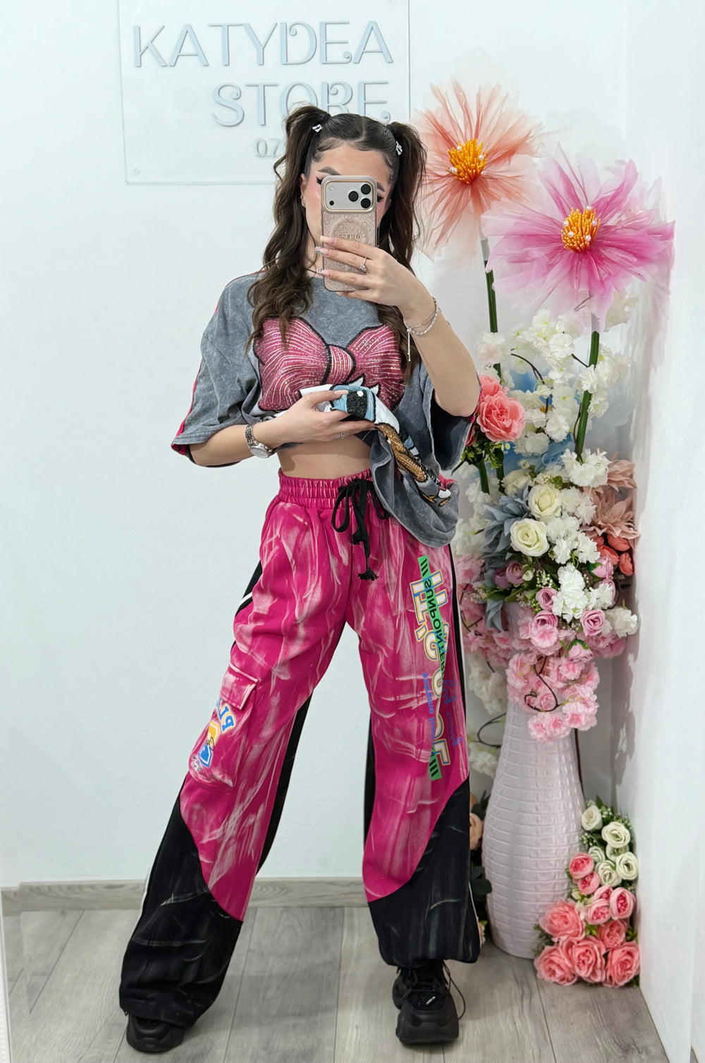 Pantaloni KOREASTYLE fucsia