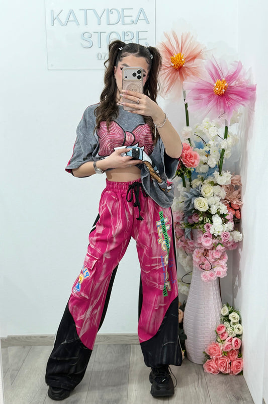 Pantaloni KOREASTYLE fucsia