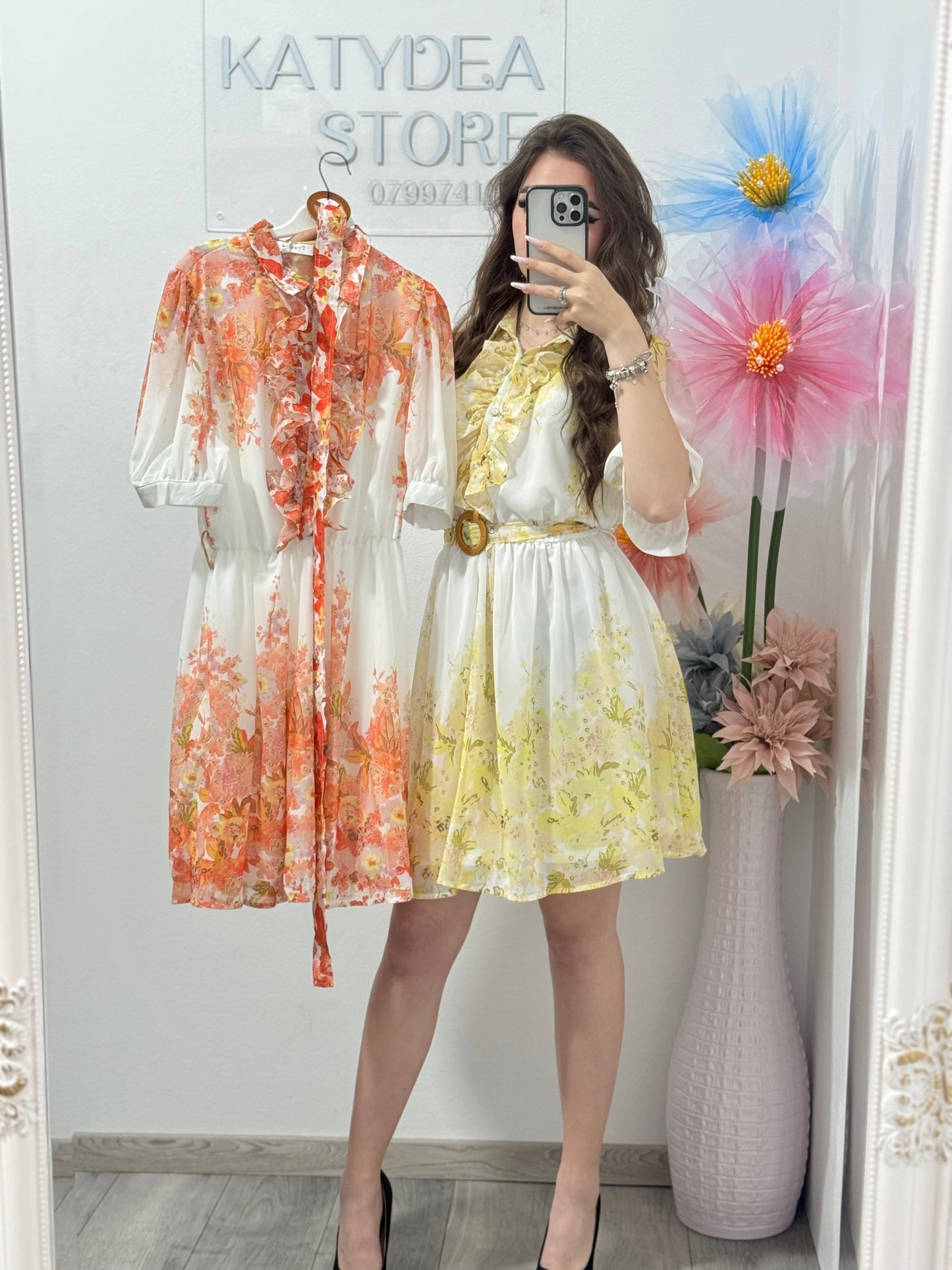 Rochie casual cu imprimeu floral Ana
