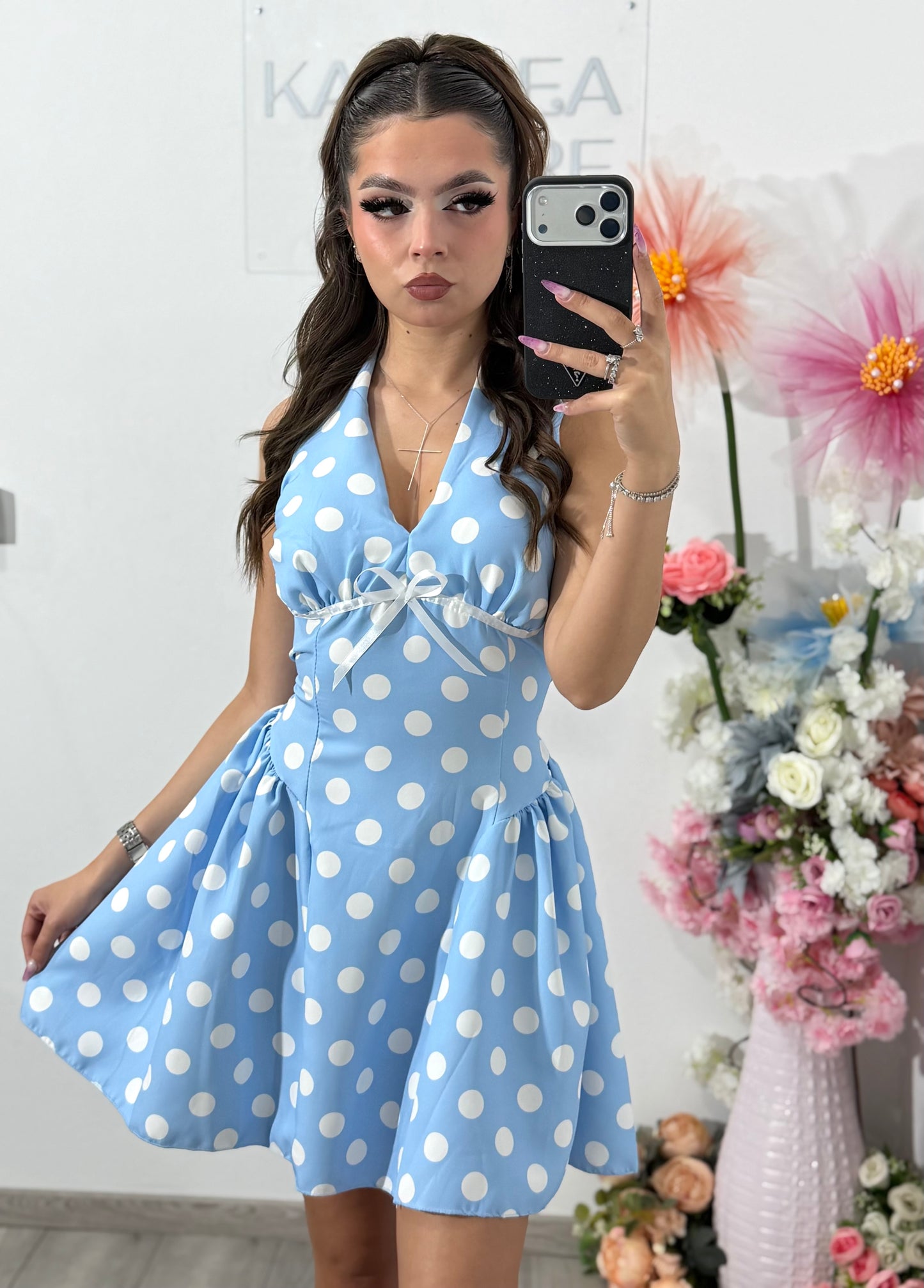Rochie cu buline blue ELSA