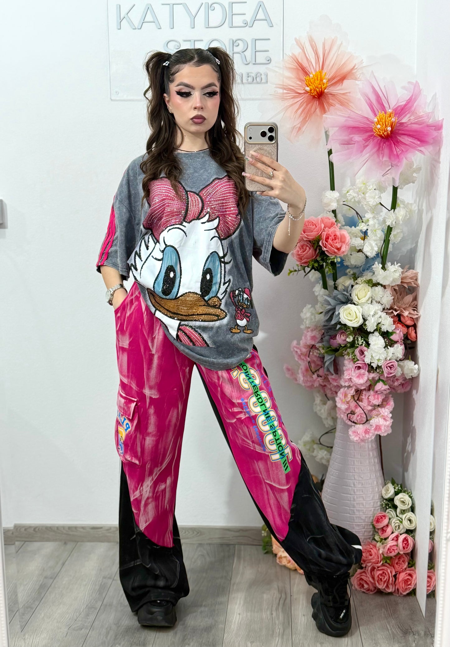 Pantaloni KOREASTYLE fucsia