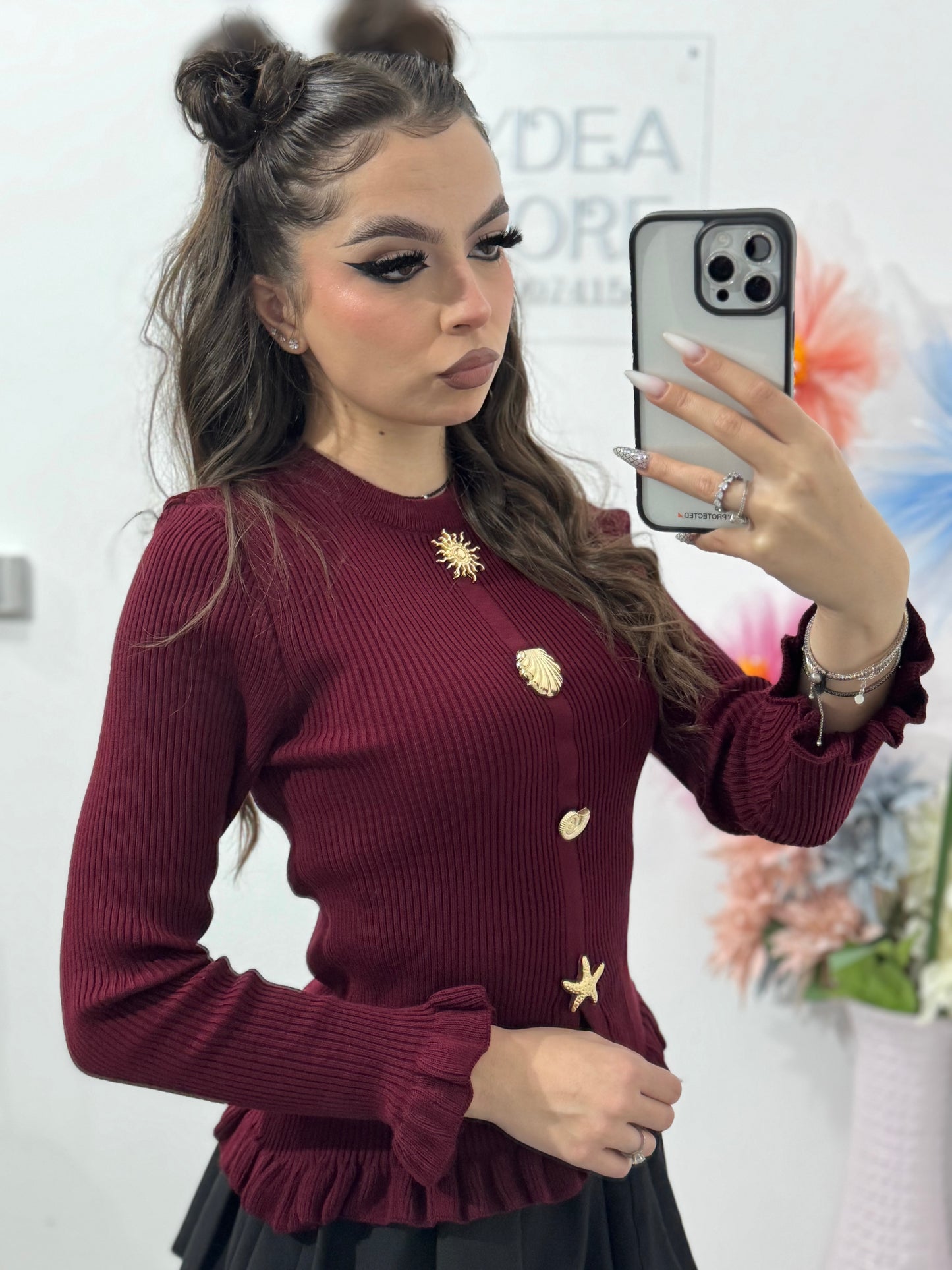 Bluza cu nasturi decorativi STL