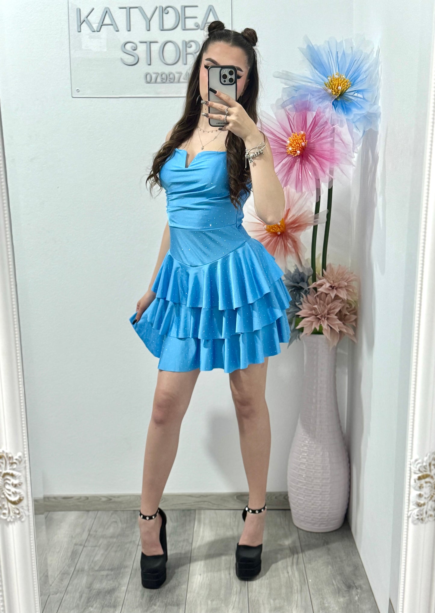 Rochie eleganta baby blue Zonia