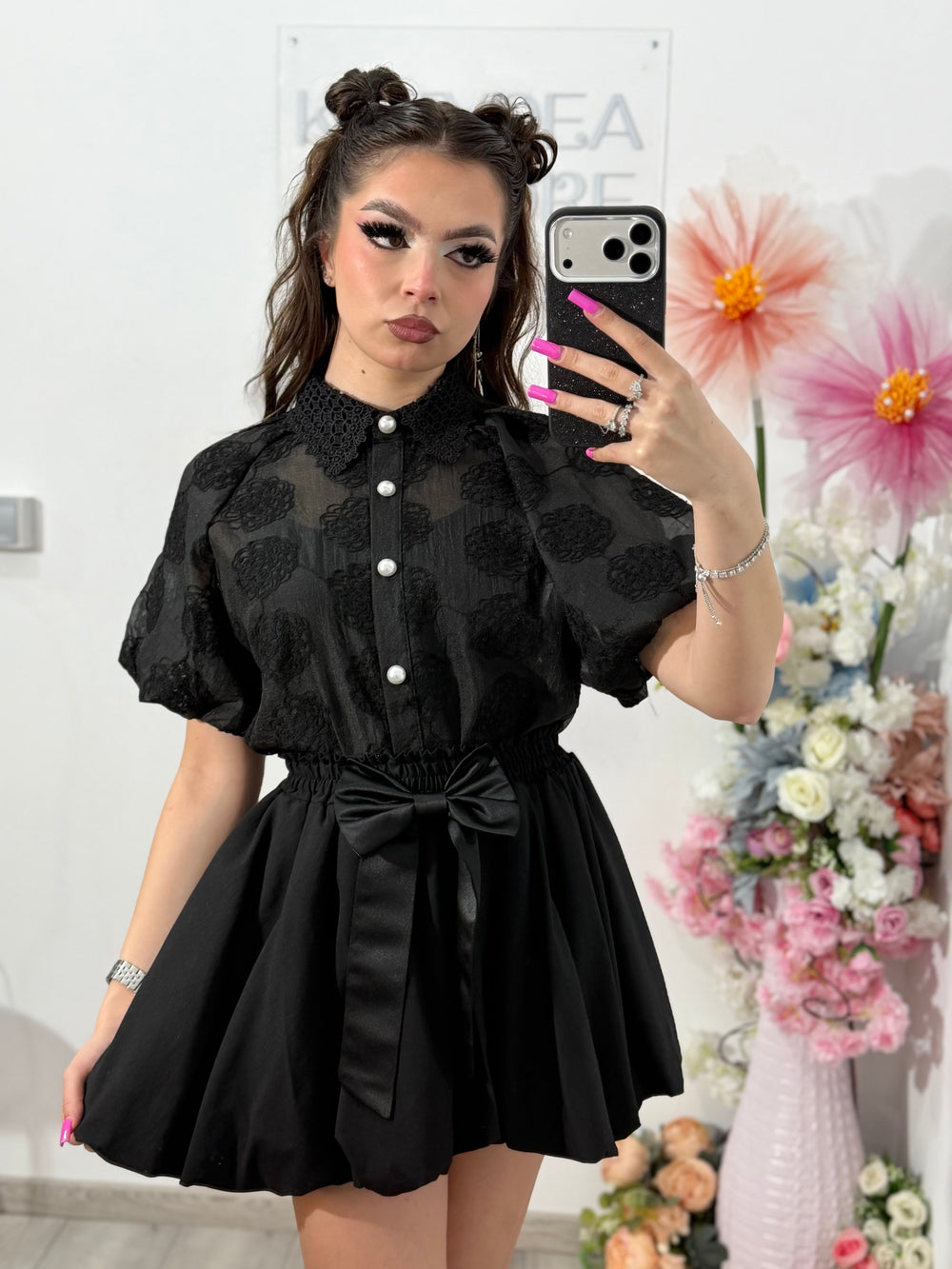 Cămașă elegantă ANAIS neagră