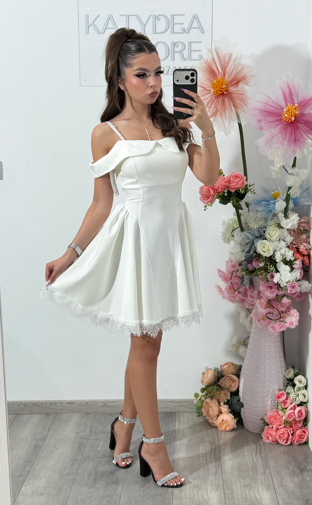 Rochie alba Clary