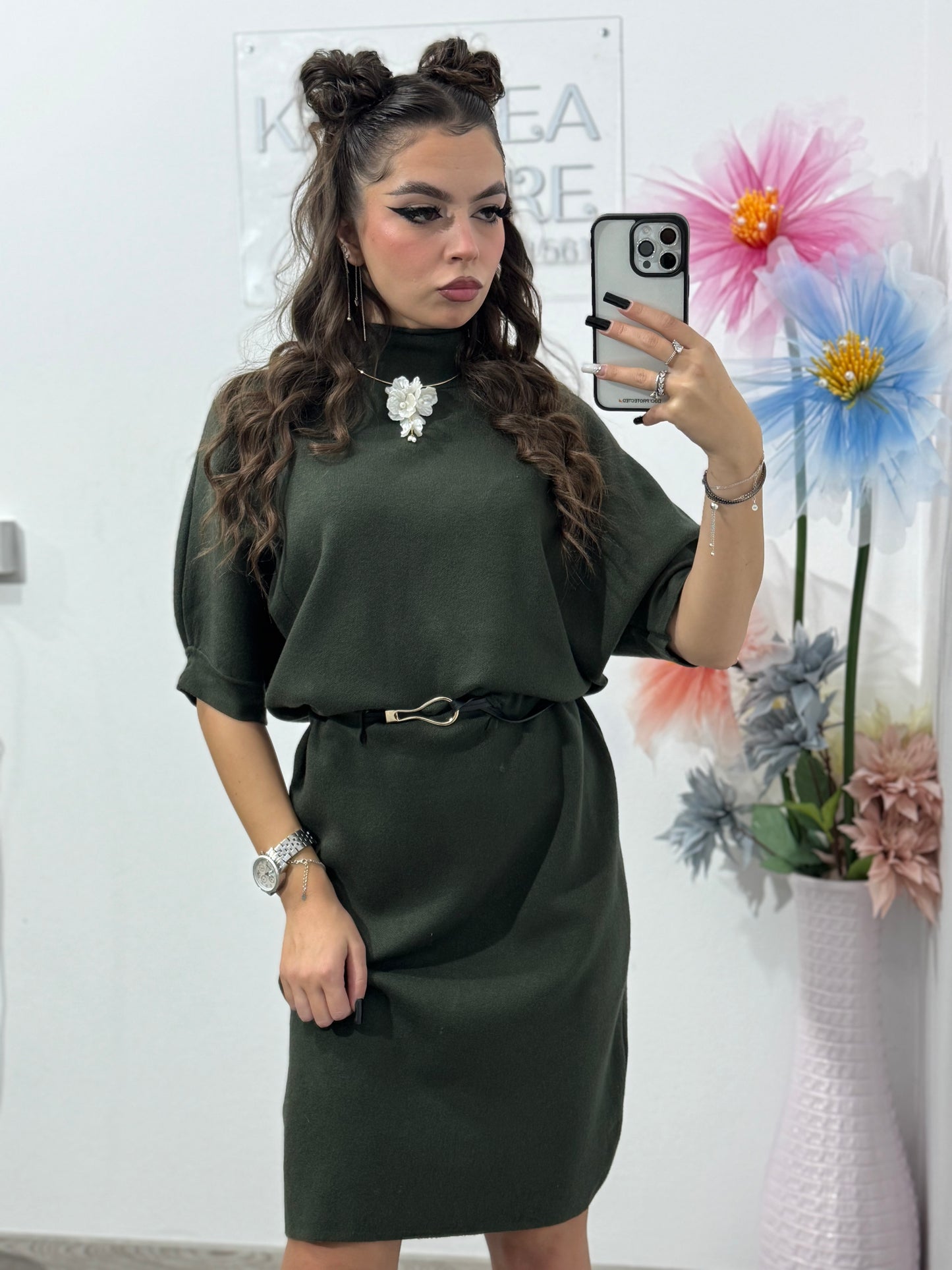 Rochie din tricot cu curea Bella