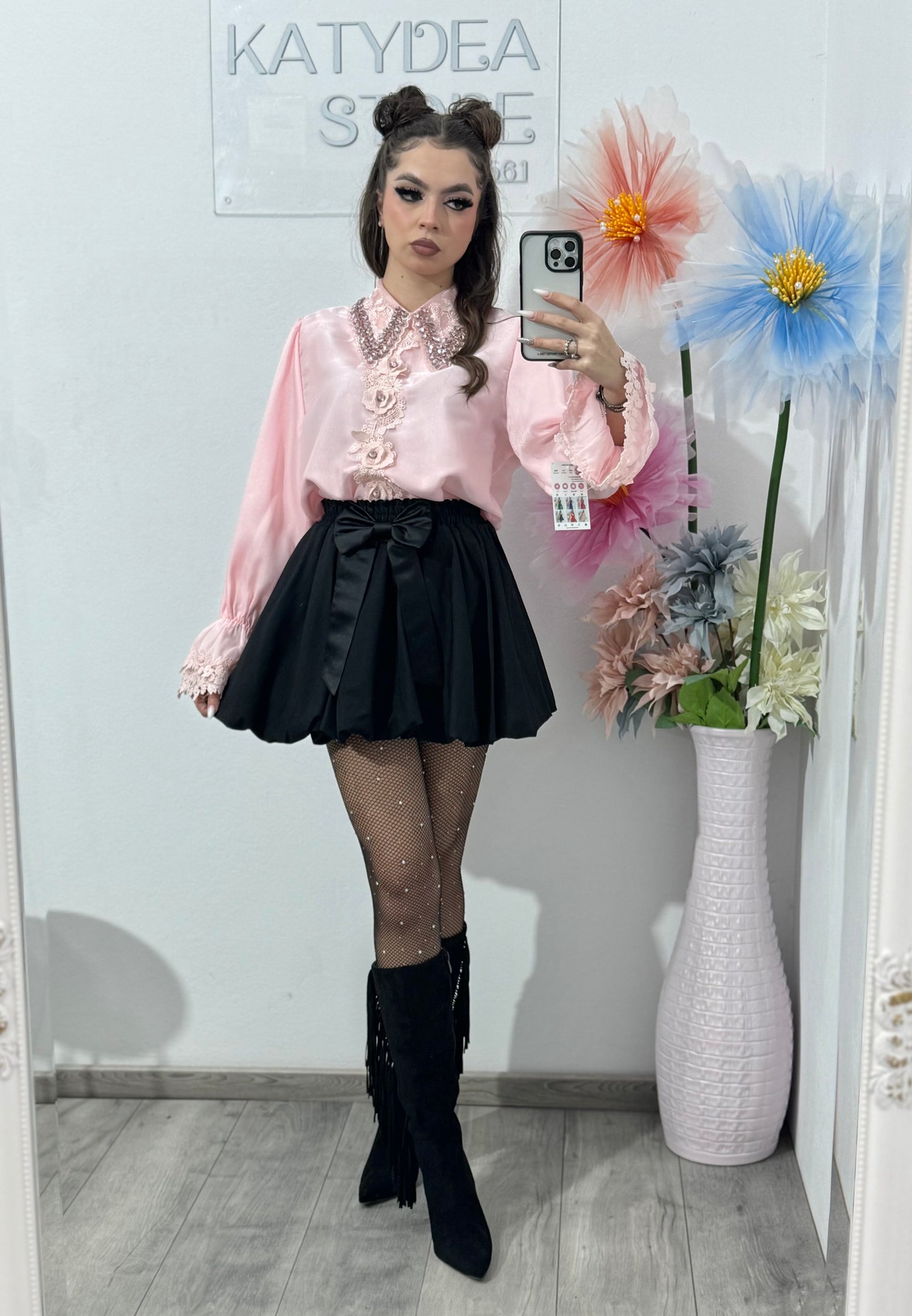 Cămașă deosebită cu guler accesorizat MAYA