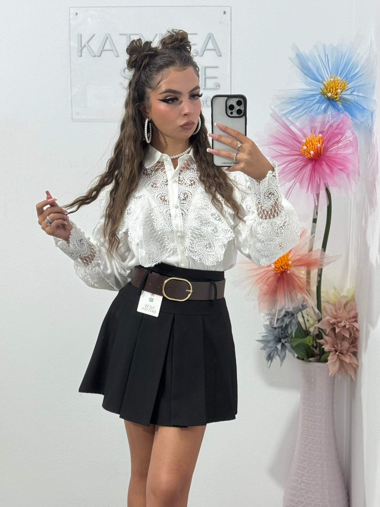 Fustă plisată neagră Mira