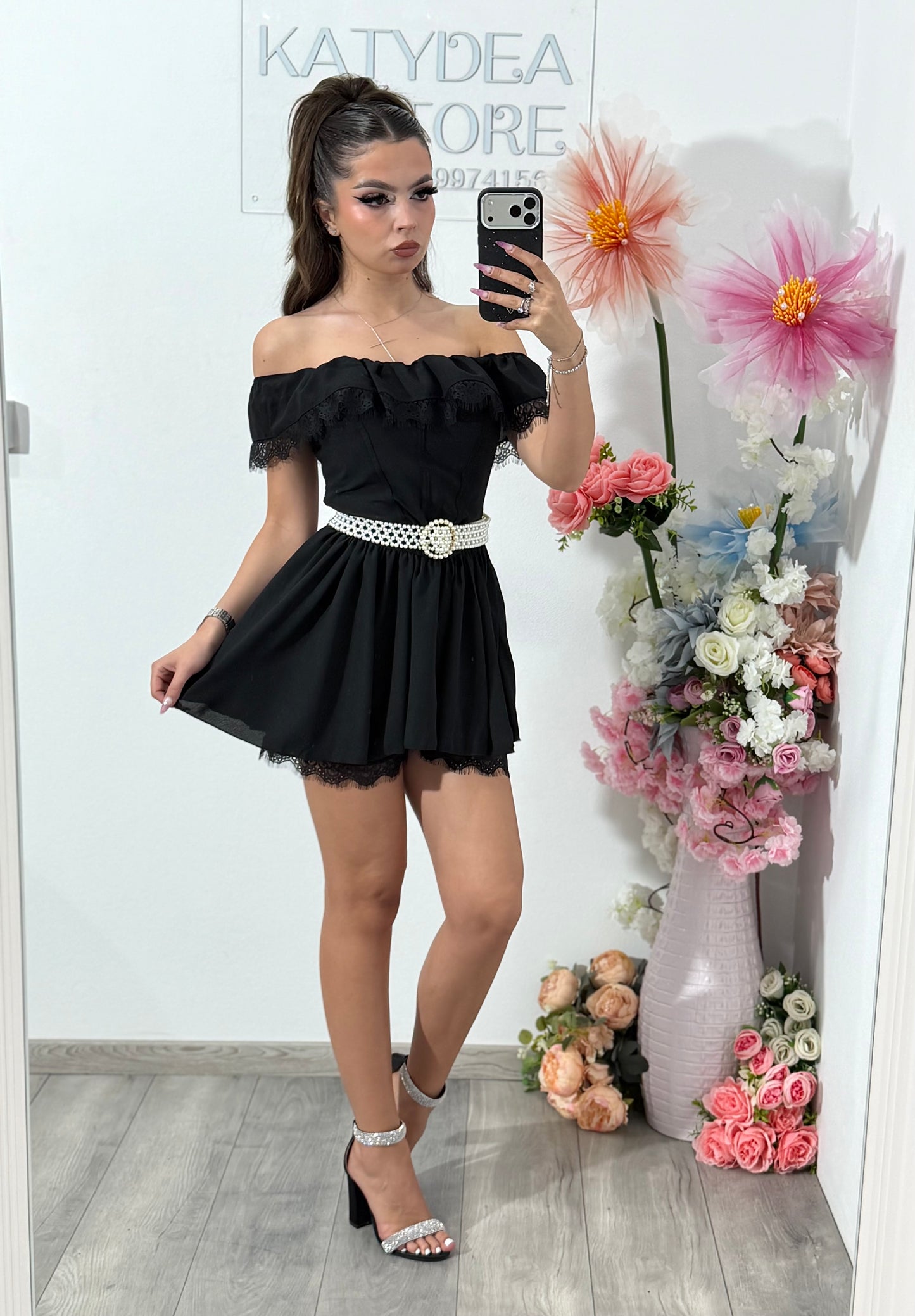 Salopetă neagra ANDREEA