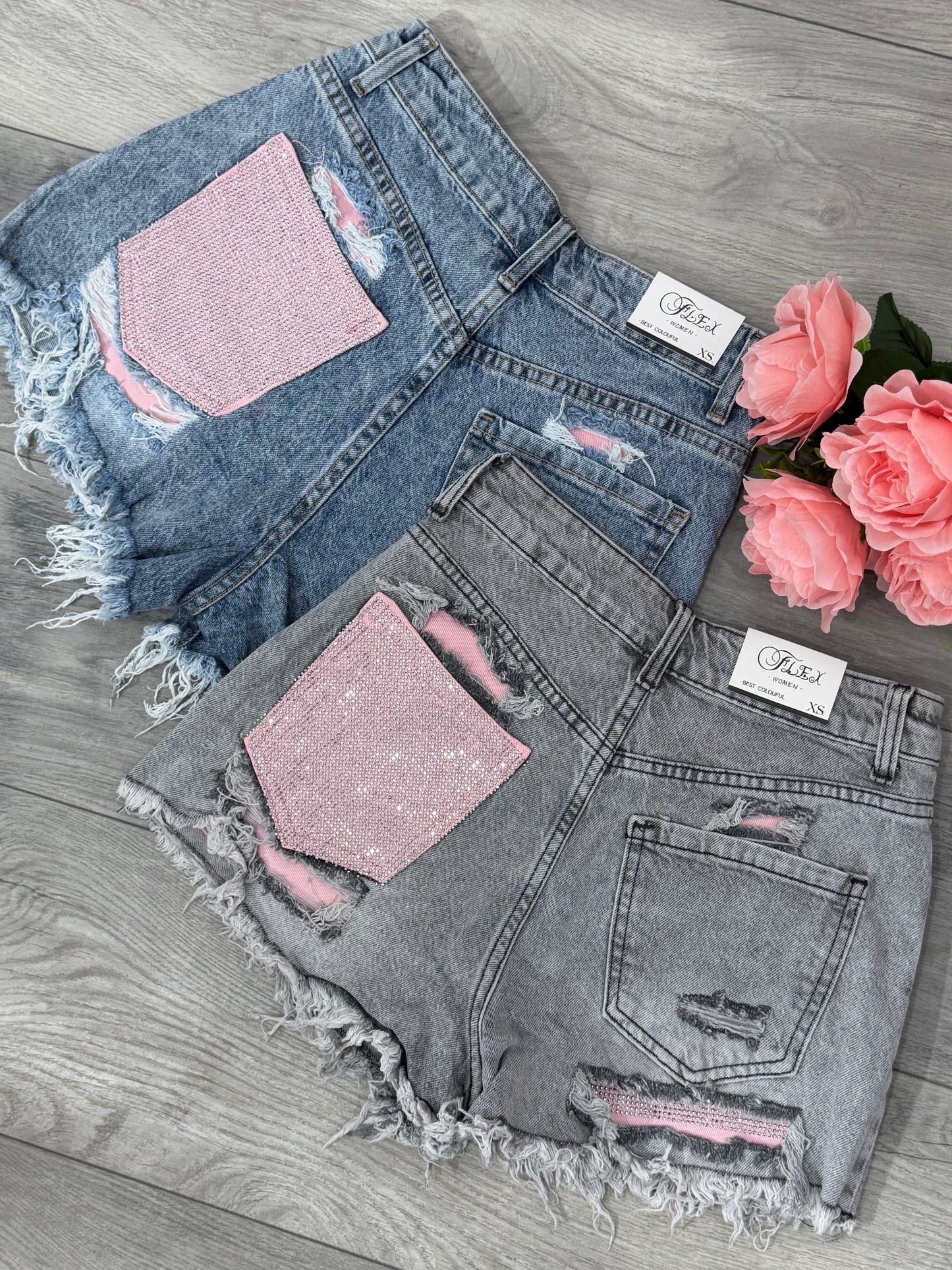 Pantaloni denim blue PINK
