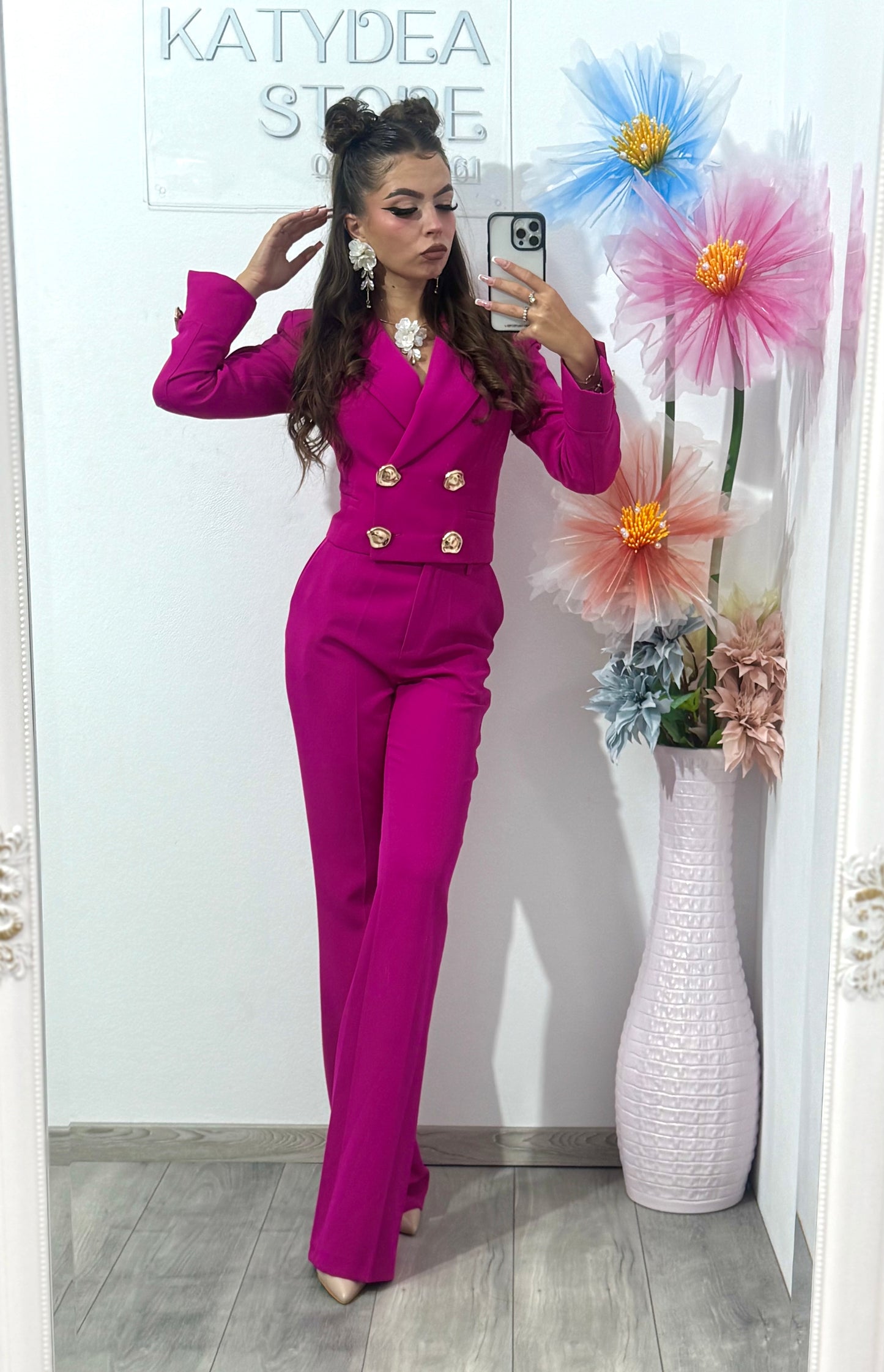 Costum elegant fucsia Alice