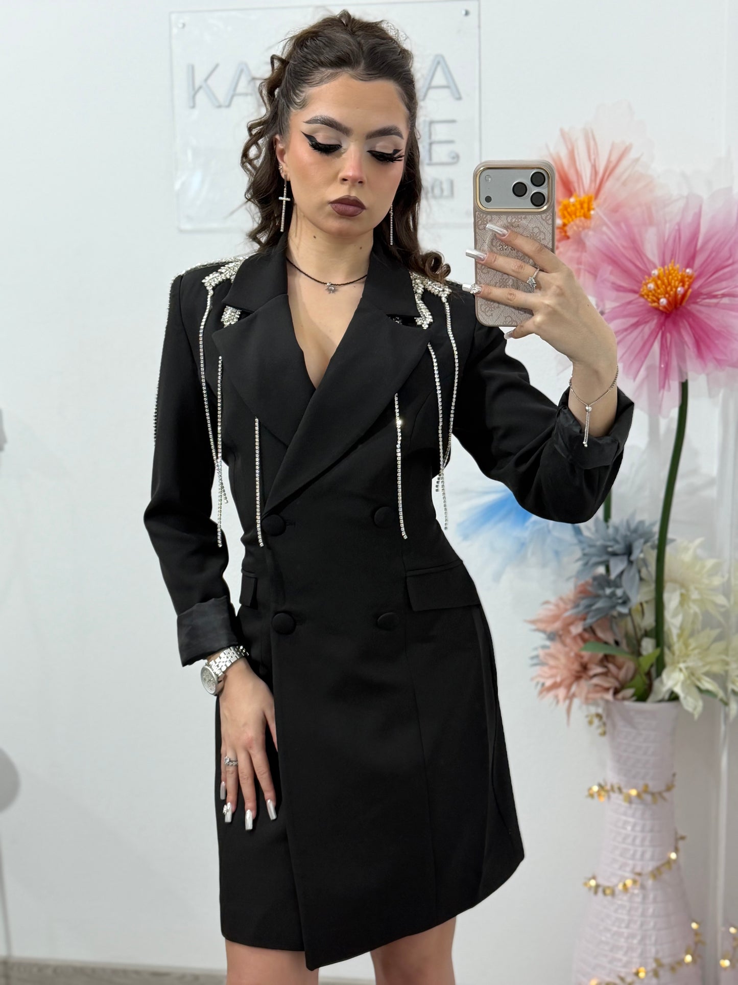 Rochie tip sacou neagră LAURETTE