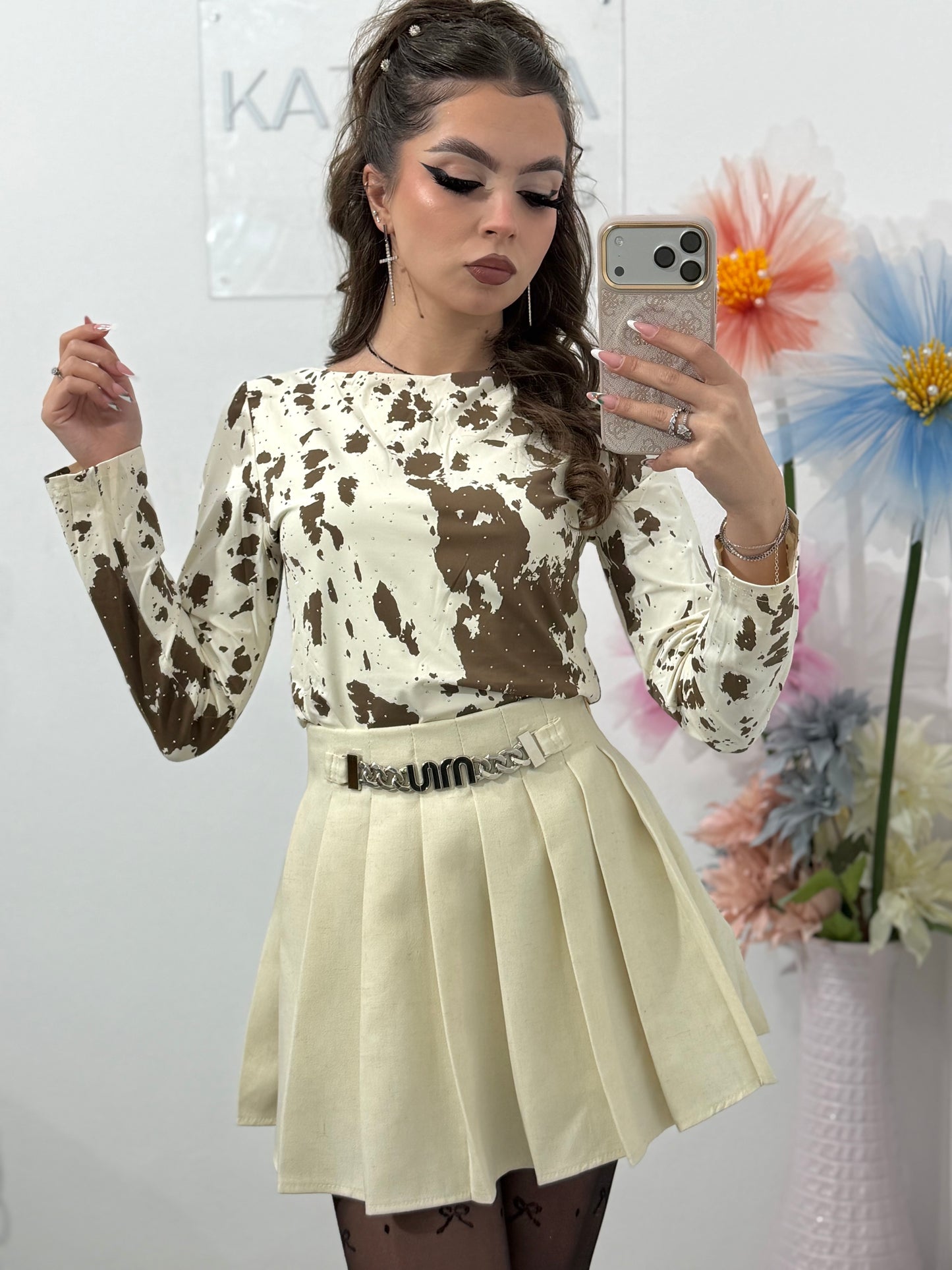 Bluză animal print cu cristale ANA