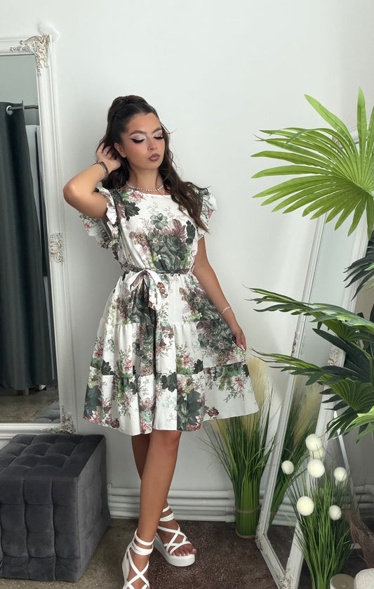 Rochie cu volanase verde ELSA