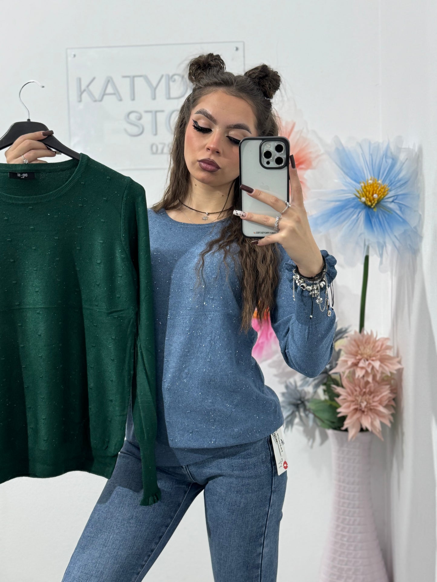 Bluză din tricot cu năsturei SORINA