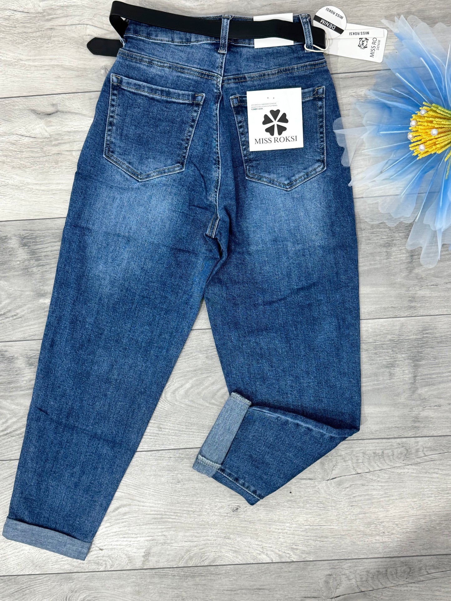 Jeans baggy fit albaștri Anne
