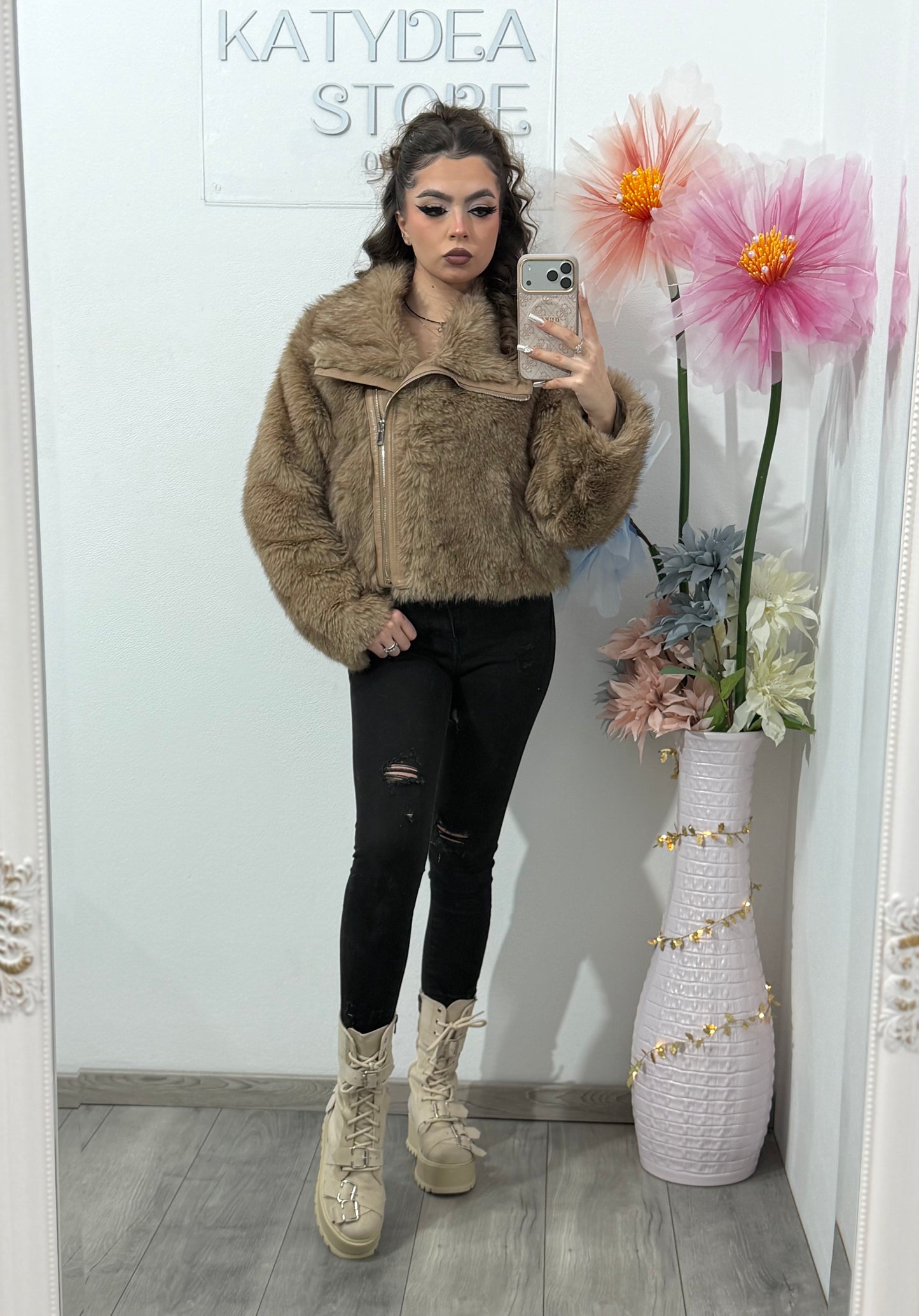 Blană scurtă maro SELENA