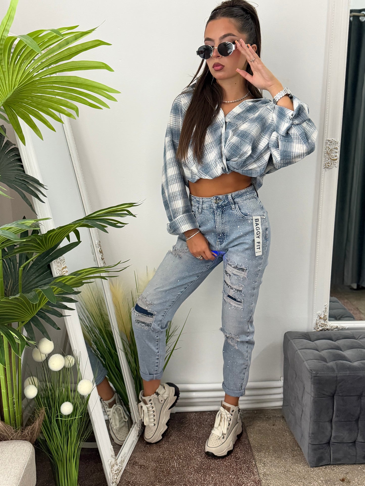 Jeans albaștri BaggyFit MARTA