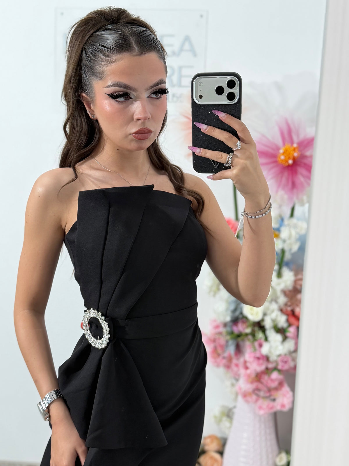 Rochie midi neagra Sabrina