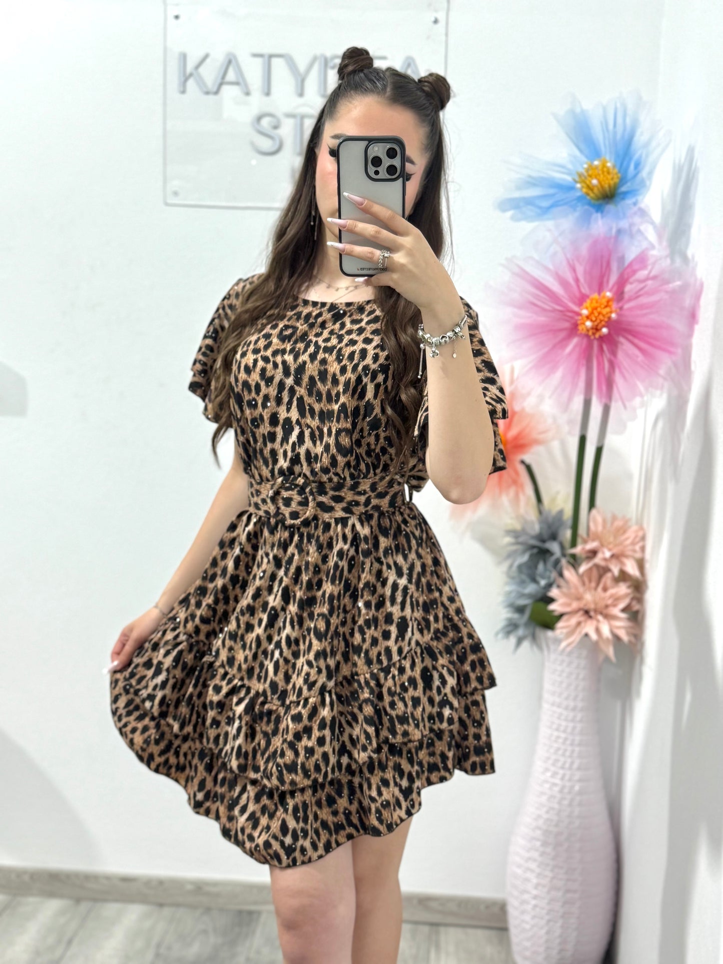 Rochie casual cu animal print Karina