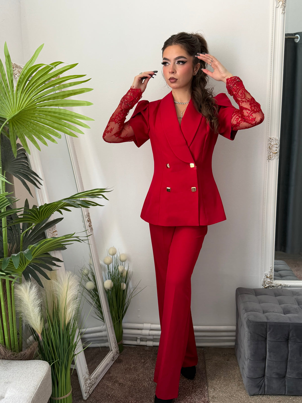 Compleu elegant roșu ANELIS