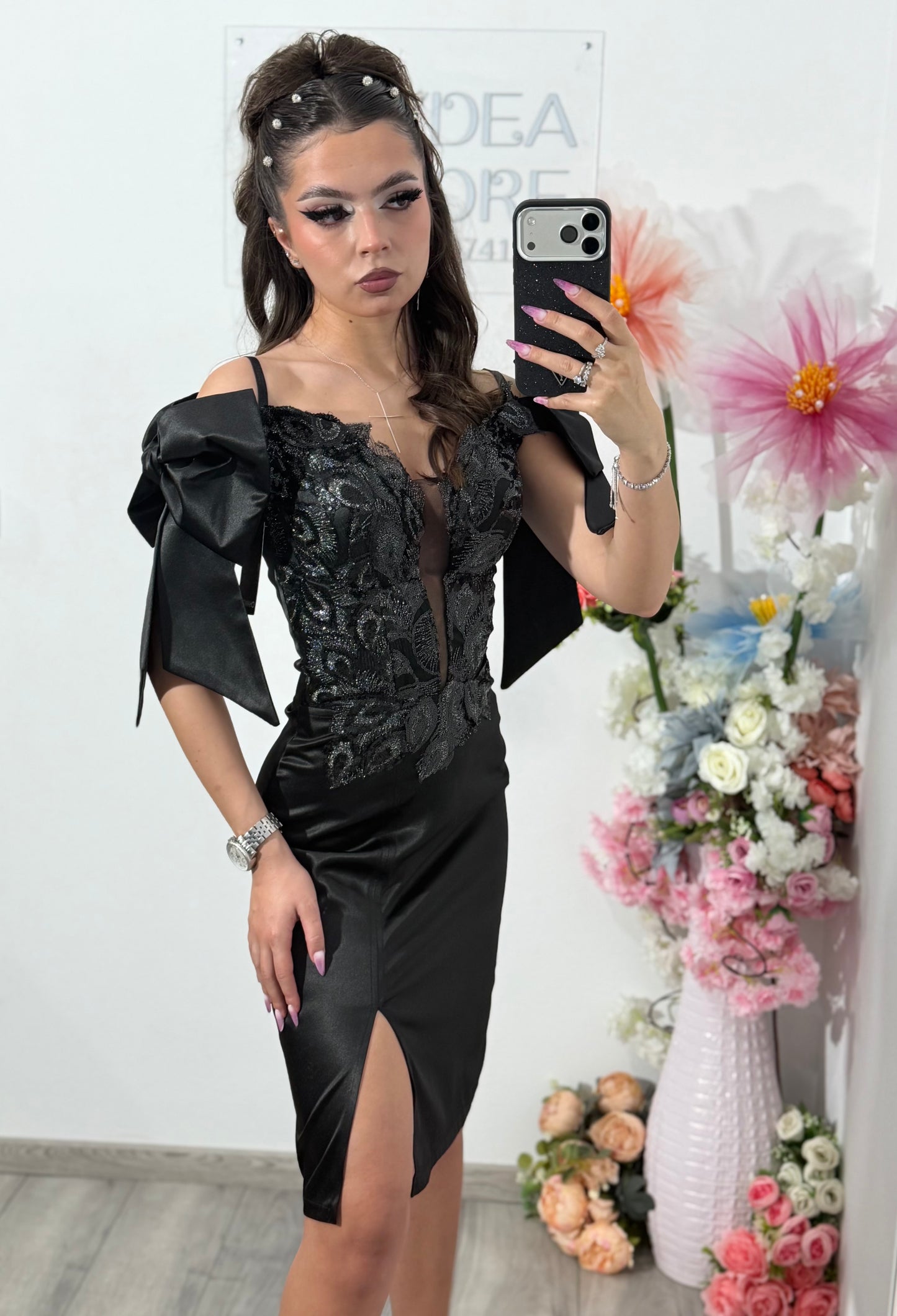 Rochie din tafta neagra PRINCESS