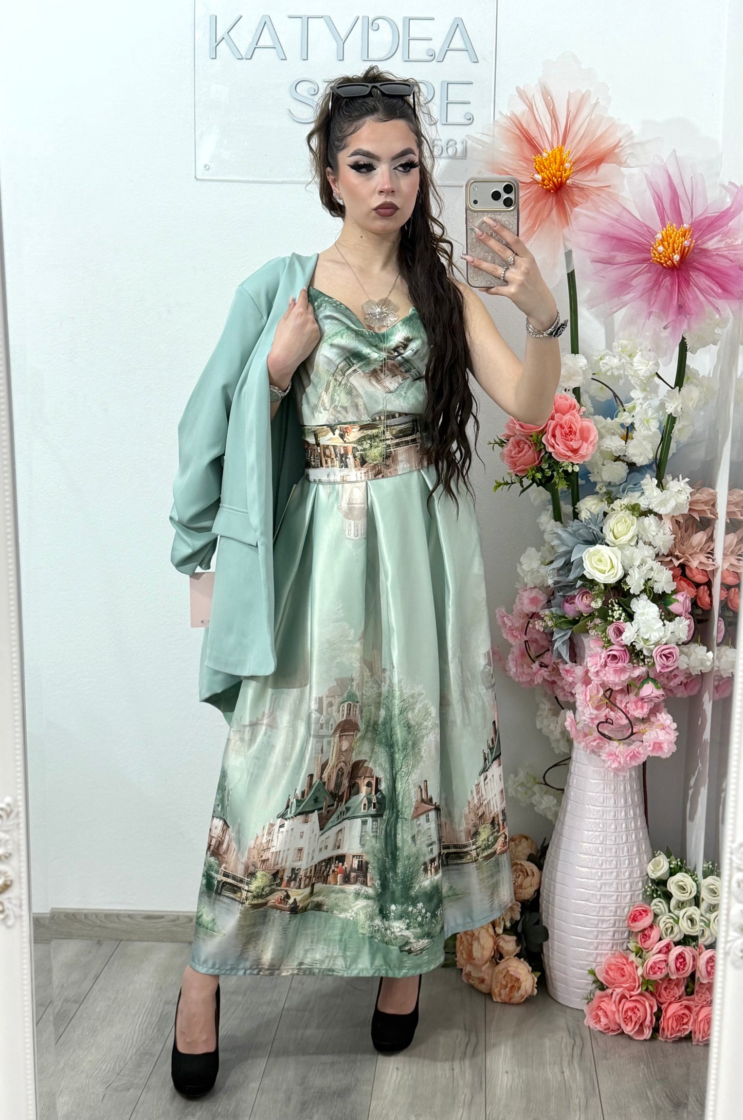 Sacou elegant mentă KARLA