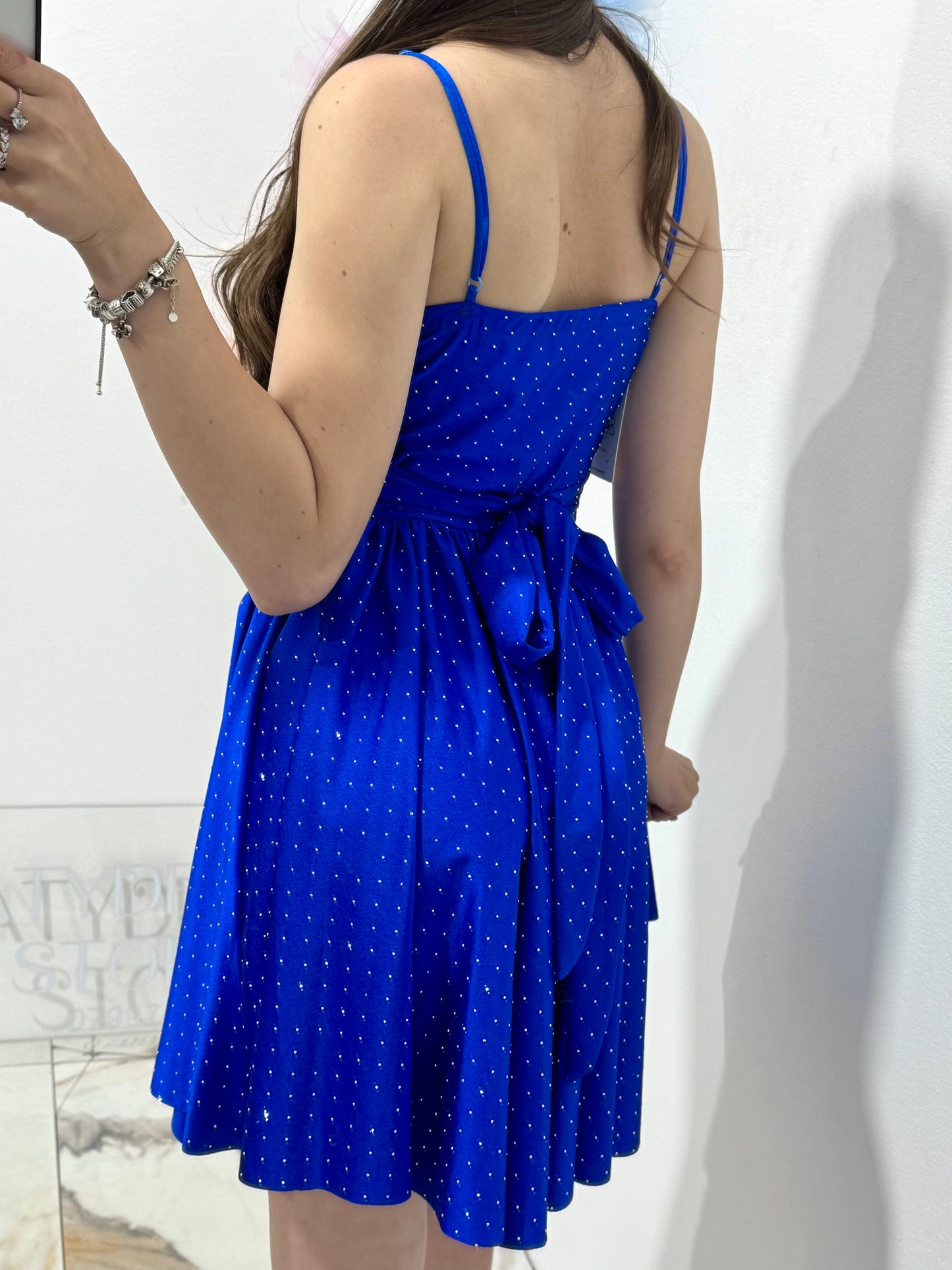 Rochie elegantă cu cristale albastru electric Ginny