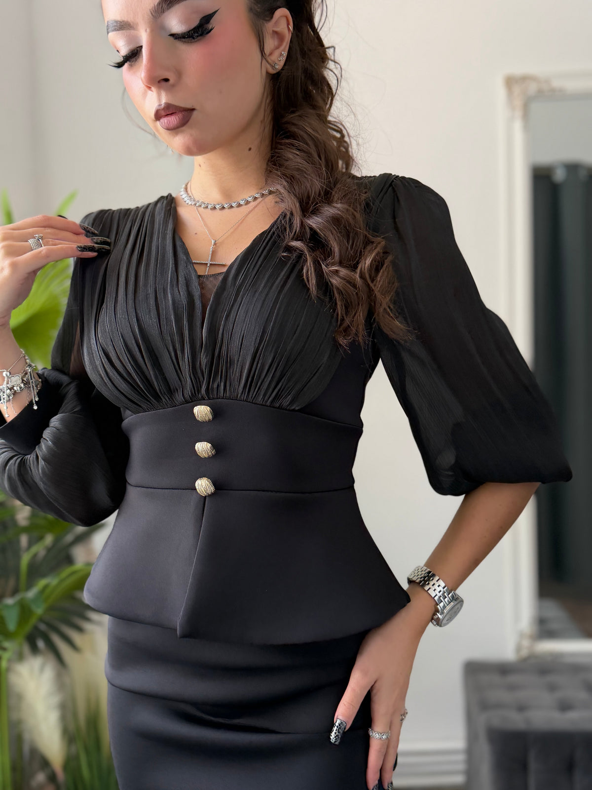 Rochie neagră din neopren MARA