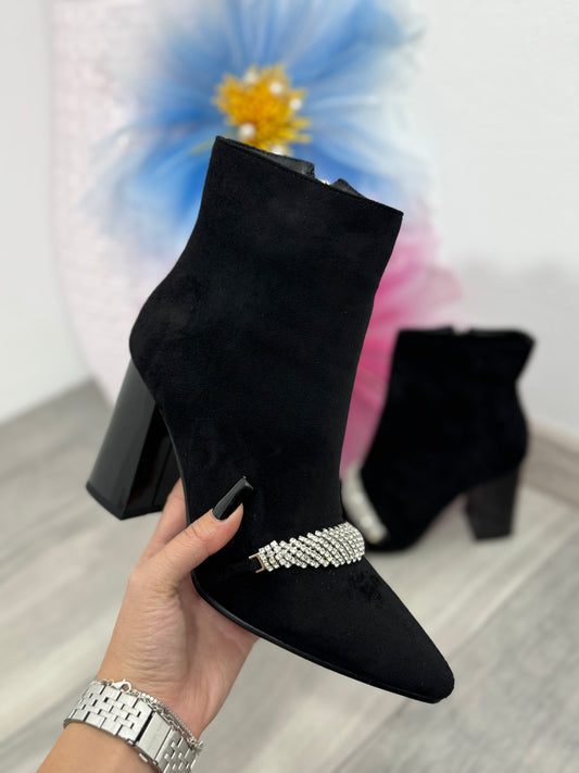 Botine din piele întoarsă Sparkle